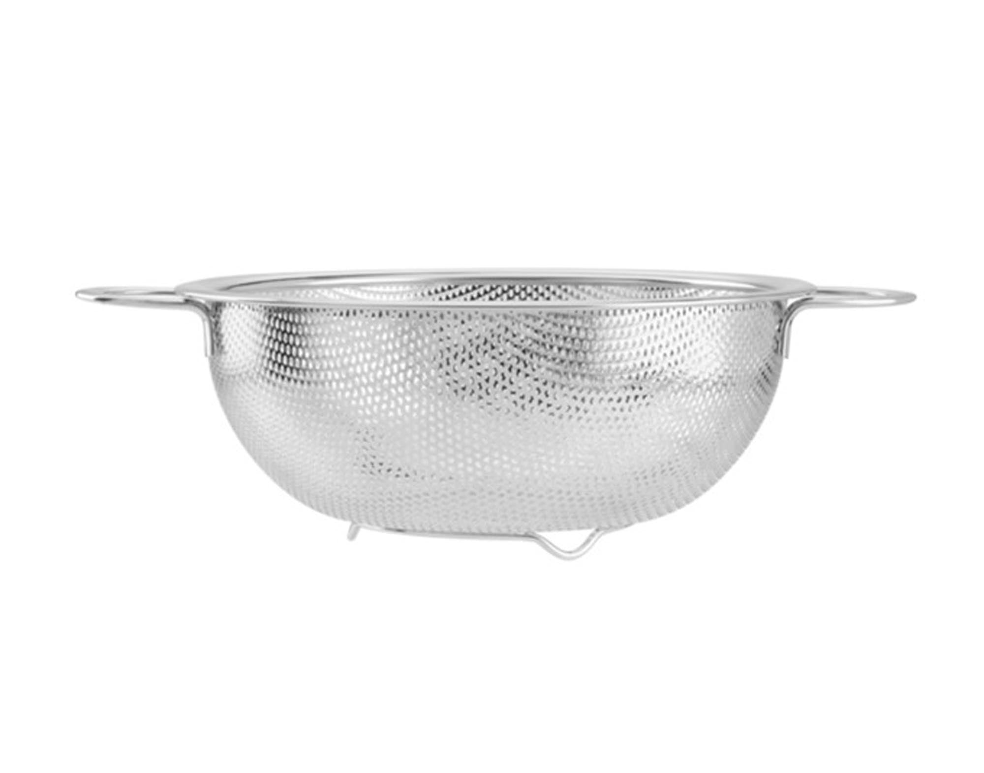 EVA Siebschale mit Griff Inox, ø 28.5 cm: Hochwertige Edelstahl-Siebschale für Salate, Pasta und mehr. Langlebig, praktisch und spülmaschinenfest.