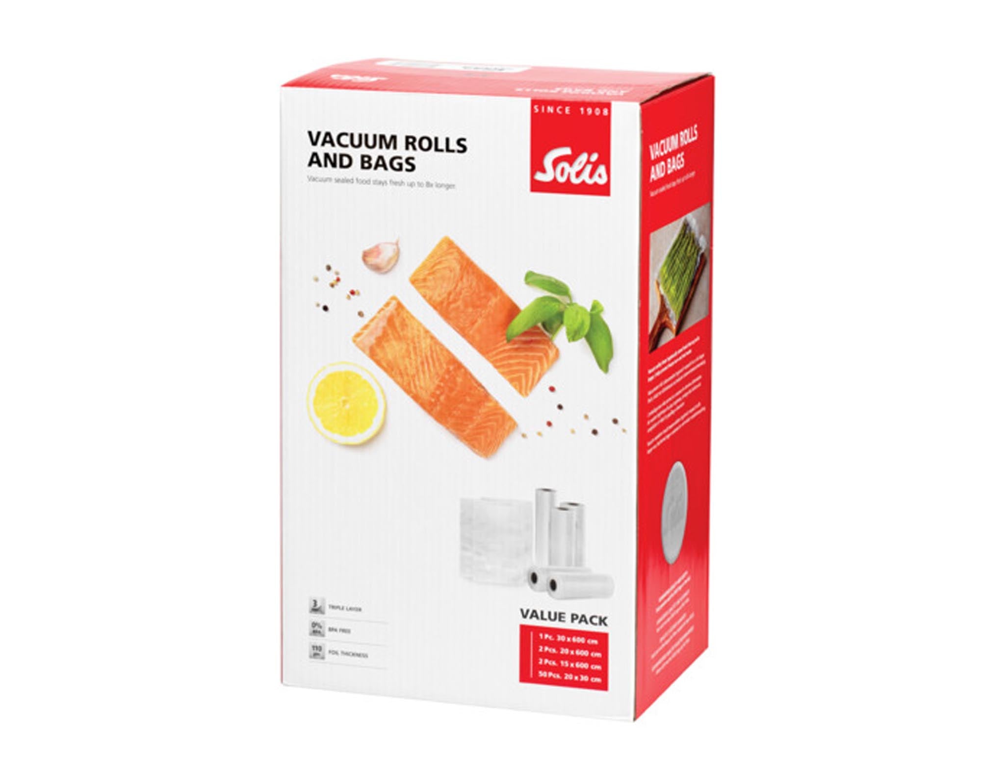 SOLIS Vakuumierfolien: BPA-frei, reissfest, vielseitig. Perfekt für Frische & Haltbarkeit. Ideal für Gefrierfach & Mikrowelle.