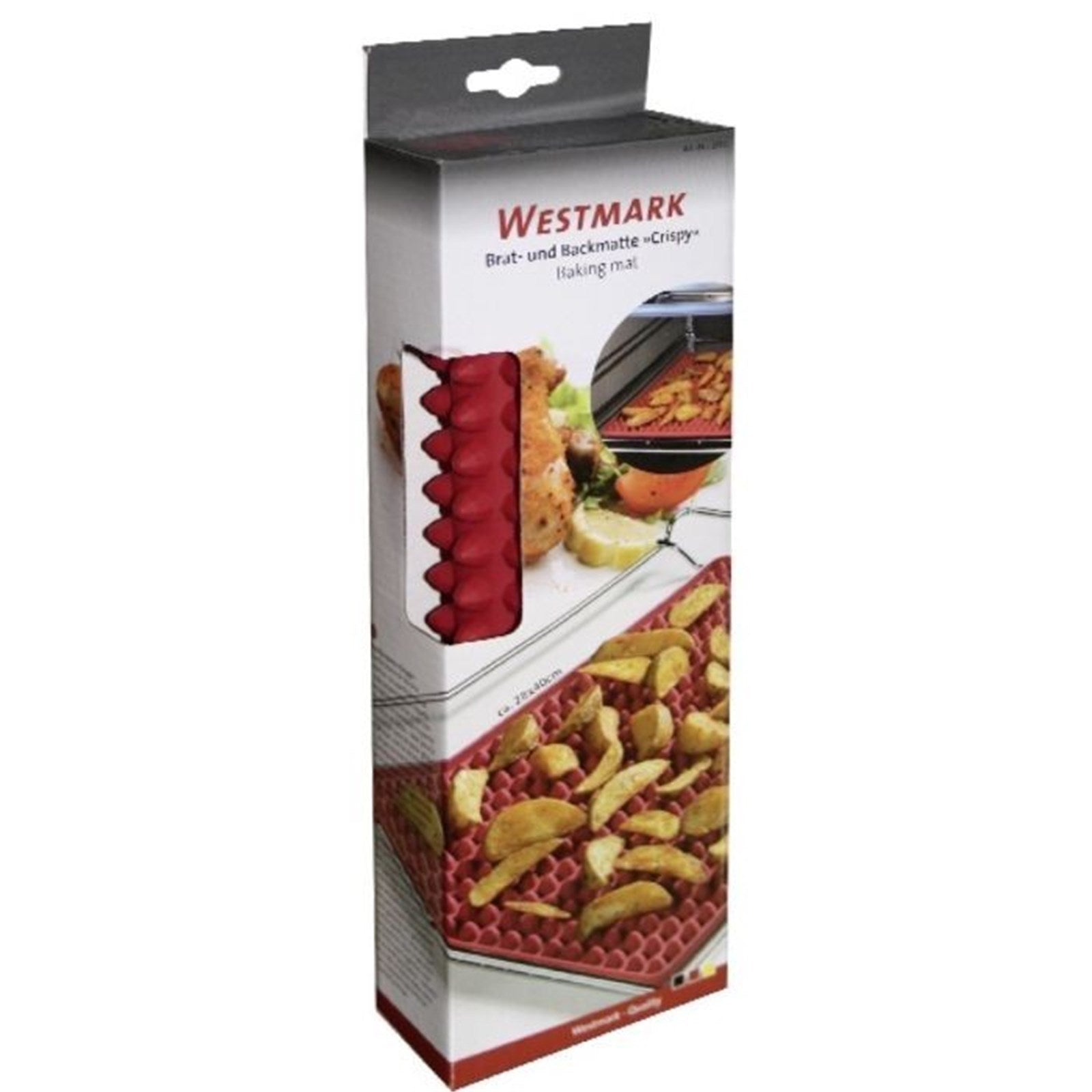 Rote Silikon-Backmatte von Westmark, 40x28cm, perfekt für Backen und Braten, antihaftend, robust und einfach zu reinigen.
