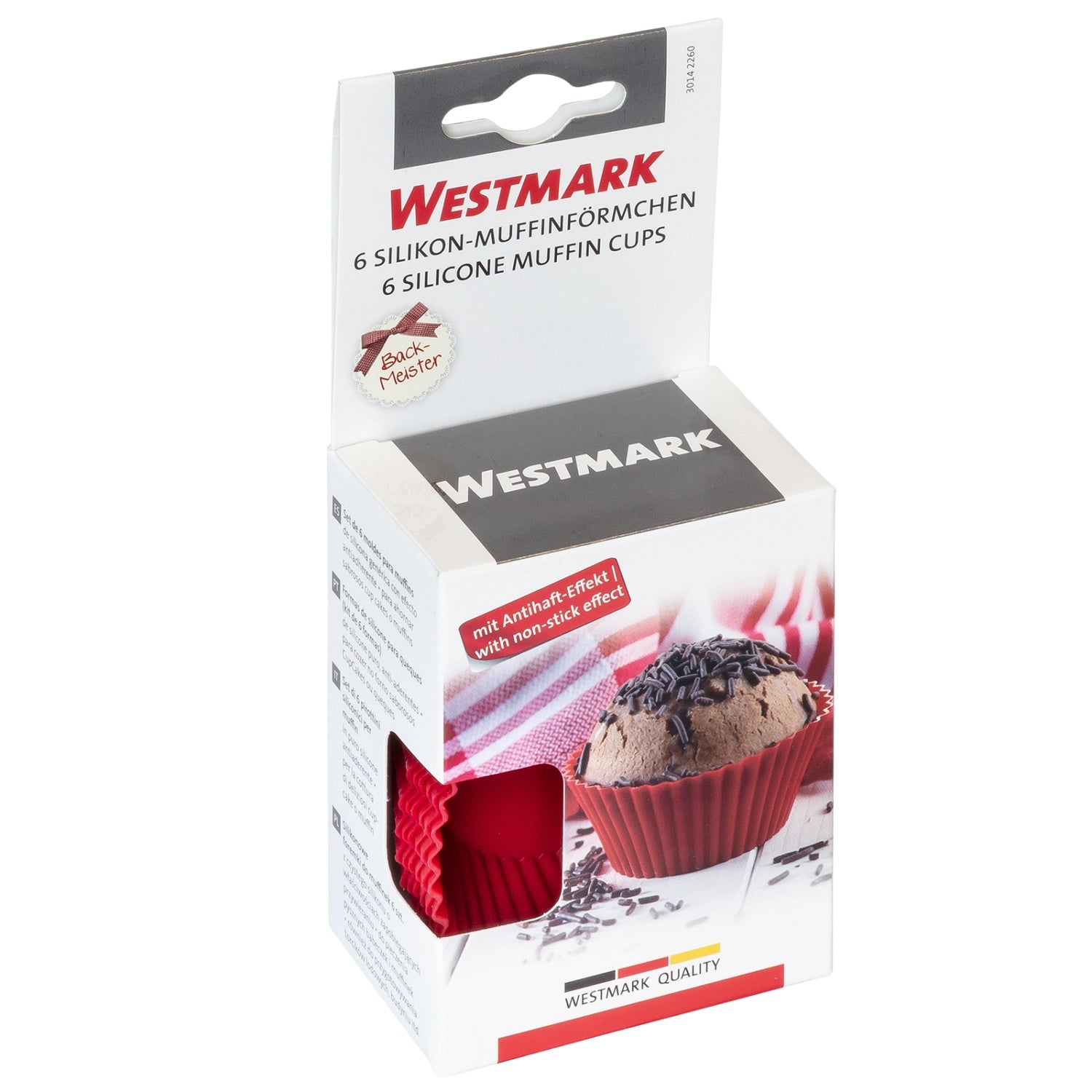 6 pcs silicone muffin tins, D7cm, red