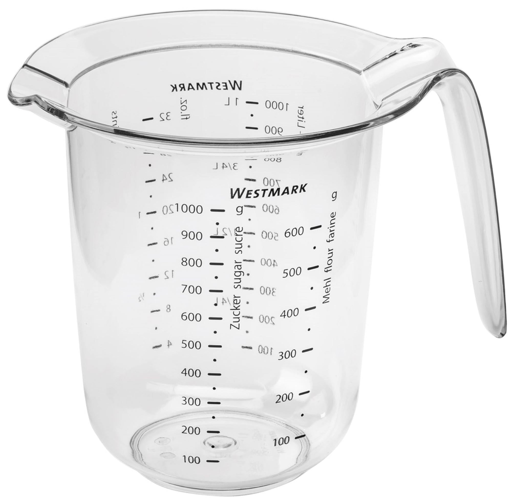 Entdecken Sie die Westmark Messkanne, 1 l – der perfekte Küchenhelfer für präzises Abmessen von Flüssigkeiten. Robust, spülmaschinenfest und ideal für Koch- und Backrezepte.