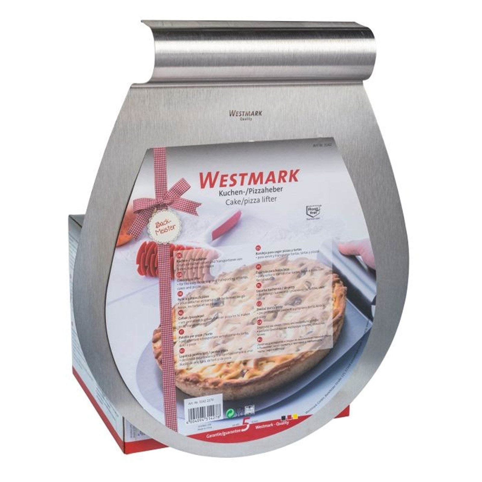 Robuster Edelstahl Kuchen- und Pizzaheber, 31.4x26x3.3cm, perfekt zum Anheben und Servieren von Kuchen und Pizza.
