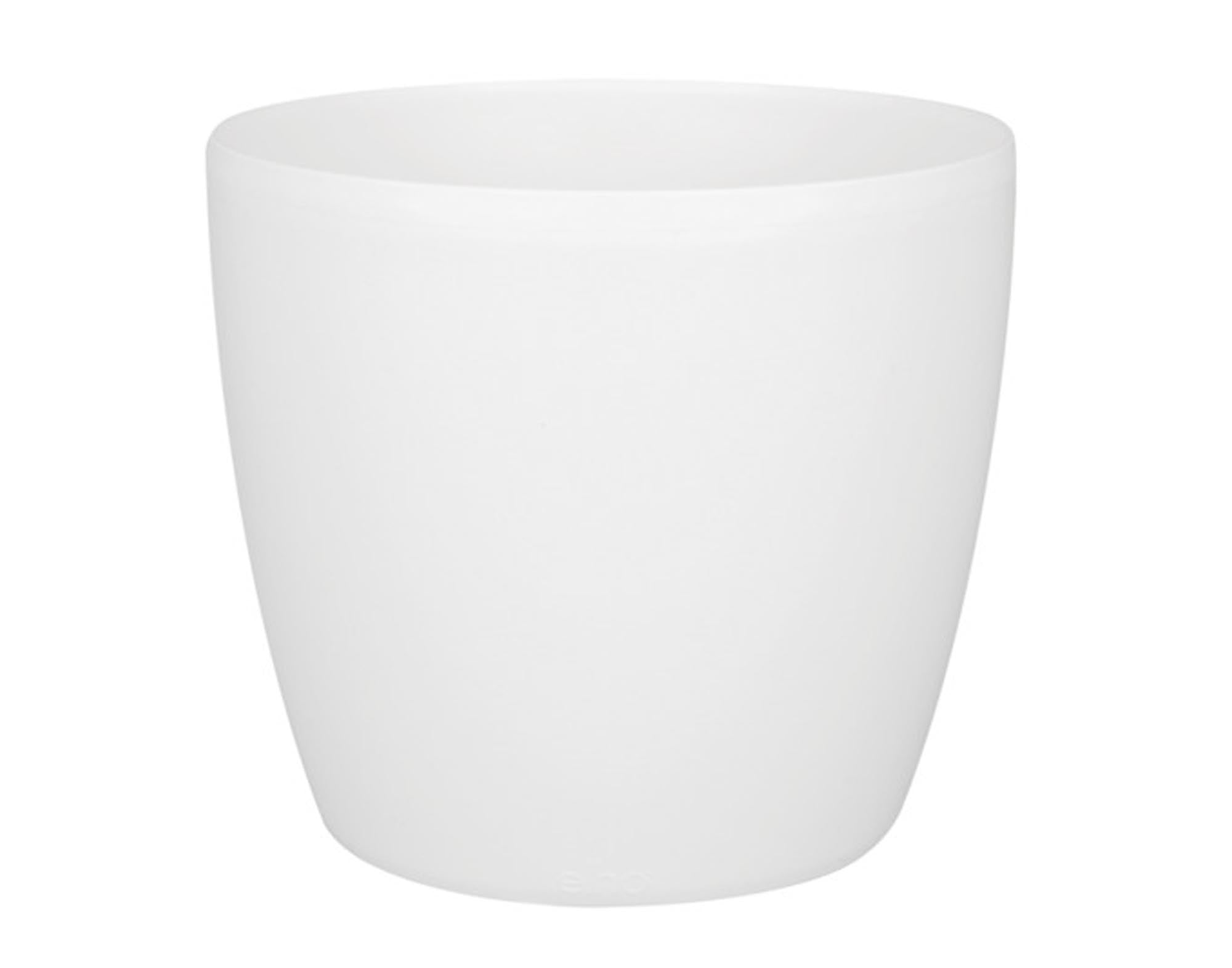 Entdecken Sie das elegante ELHO Pflanzengefäß Brussels in Weiß (ø 20x19cm) – ideal für drinnen und draußen, aus hochwertigem, recyceltem Kunststoff.