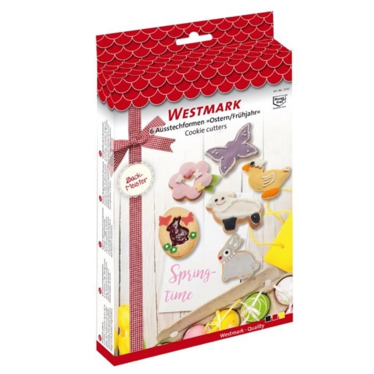 Buntes 6-teiliges Ausstechformen-Set für Ostern von Westmark, ideal zum Kreieren von fröhlichen Plätzchen in verschiedenen österlichen Motiven.