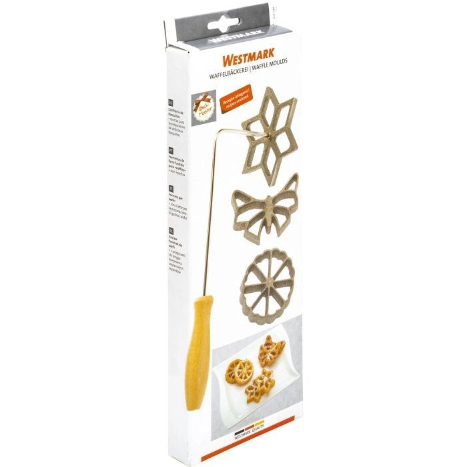 Waffle bakery with 3 motifs, 26x13.5x9cm