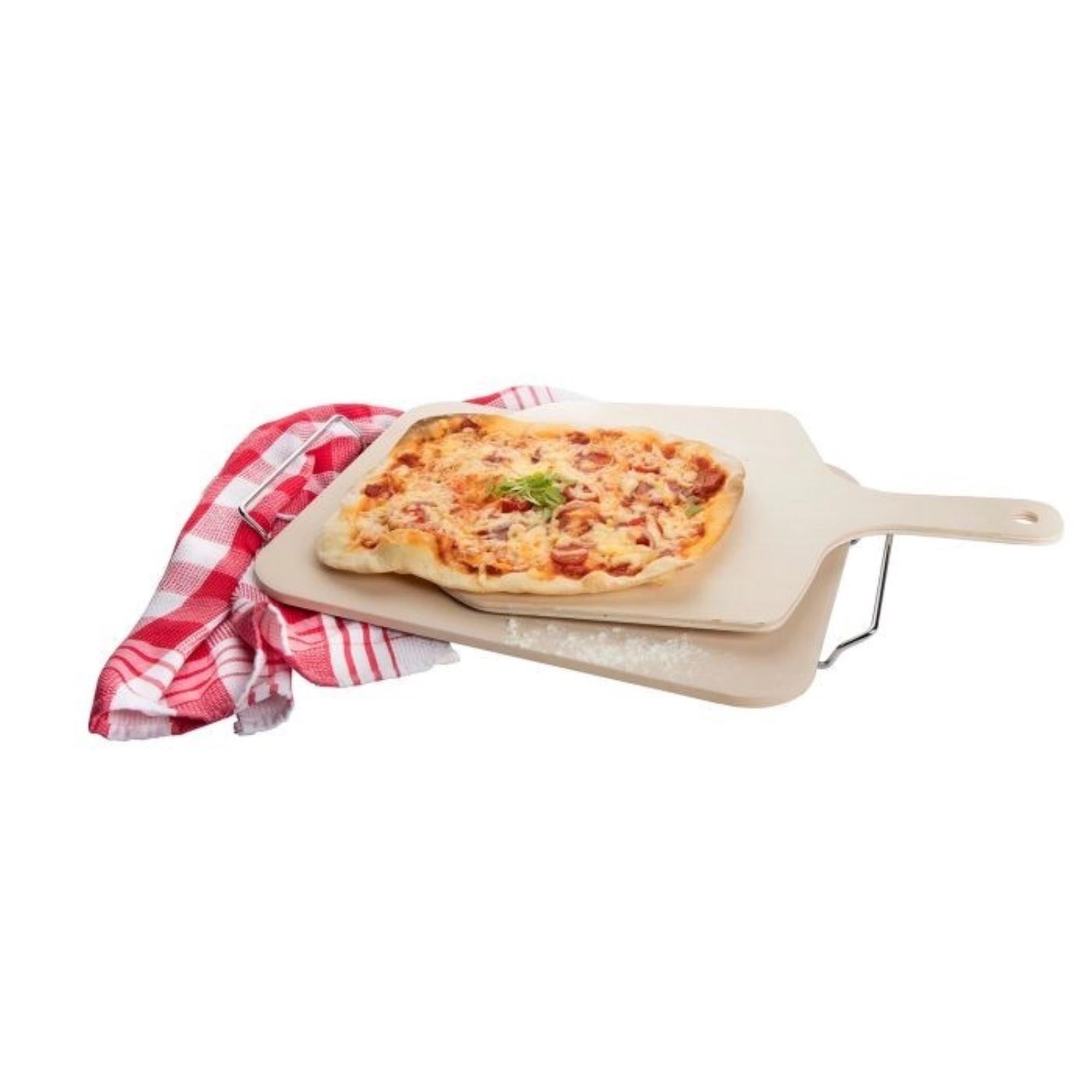 Keramischer Pizzastein von Westmark, rechteckig 38x33cm, perfekt für knusprige Pizzen und Brot, hitzebeständig und robust.