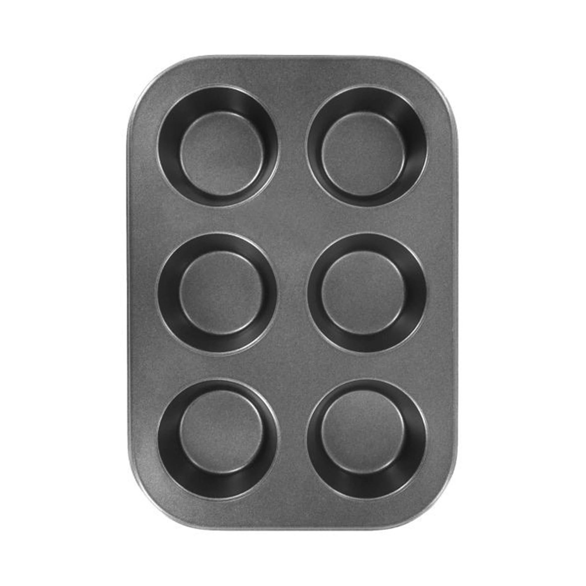 Antihaftbeschichtete Muffinbackform für 6 Muffins, 26,5x18,5x3 cm, langlebig und einfach zu reinigen, ideal für Backliebhaber.