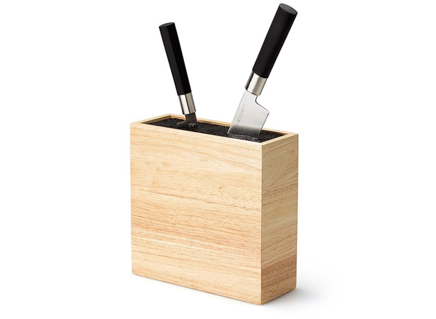 Gummibaum Messerblock m.flexiblem Einsatz, 21,5x22x8,5cm