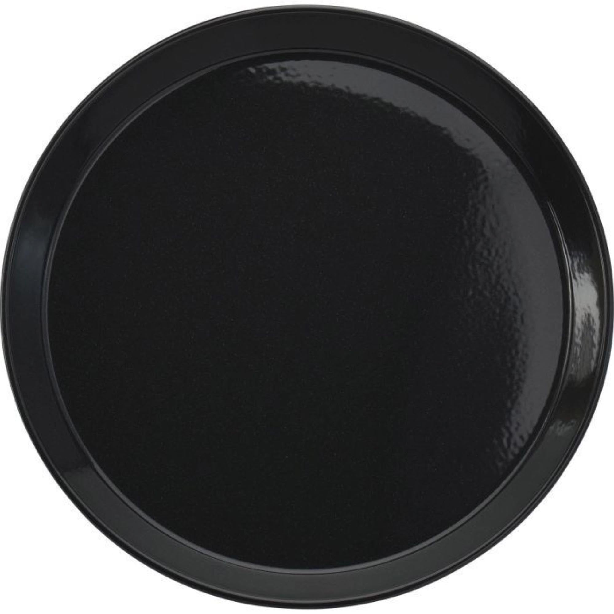 Hochwertiges Emaille-Backblech, 28 cm Durchmesser, 3 cm hoch, perfekt für Pizza und Wähen, robust, pflegeleicht und langlebig.