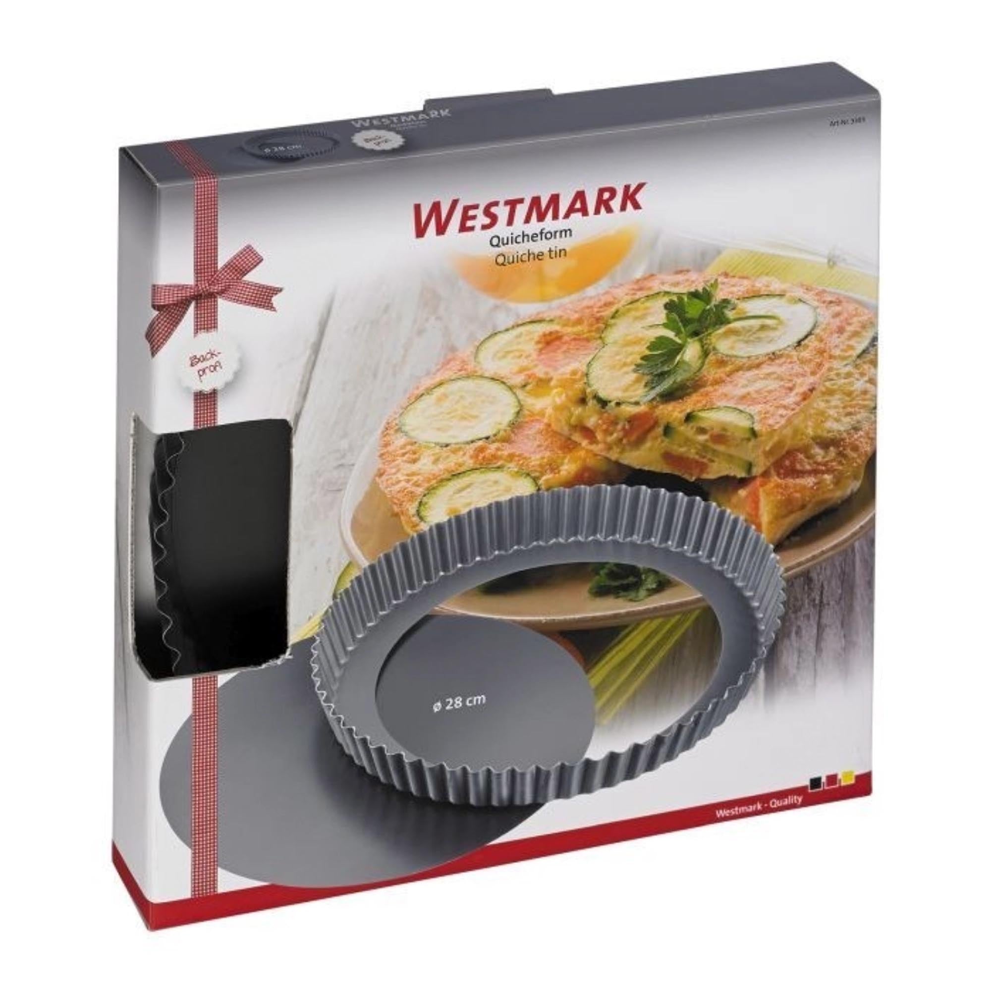 Antihaft Quicheform Ø28cm von Westmark, ideal für Quiches und Tartes, robust, langlebig und leicht zu reinigen.