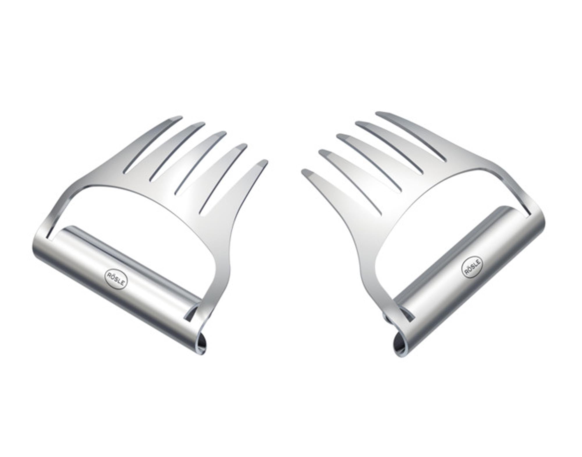 Erleben Sie das RÖSLE Pulled Pork Set mit 2 ergonomischen Gabeln, perfekt zum Zerteilen von Fleisch. Unverzichtbar für jeden Grillfan!