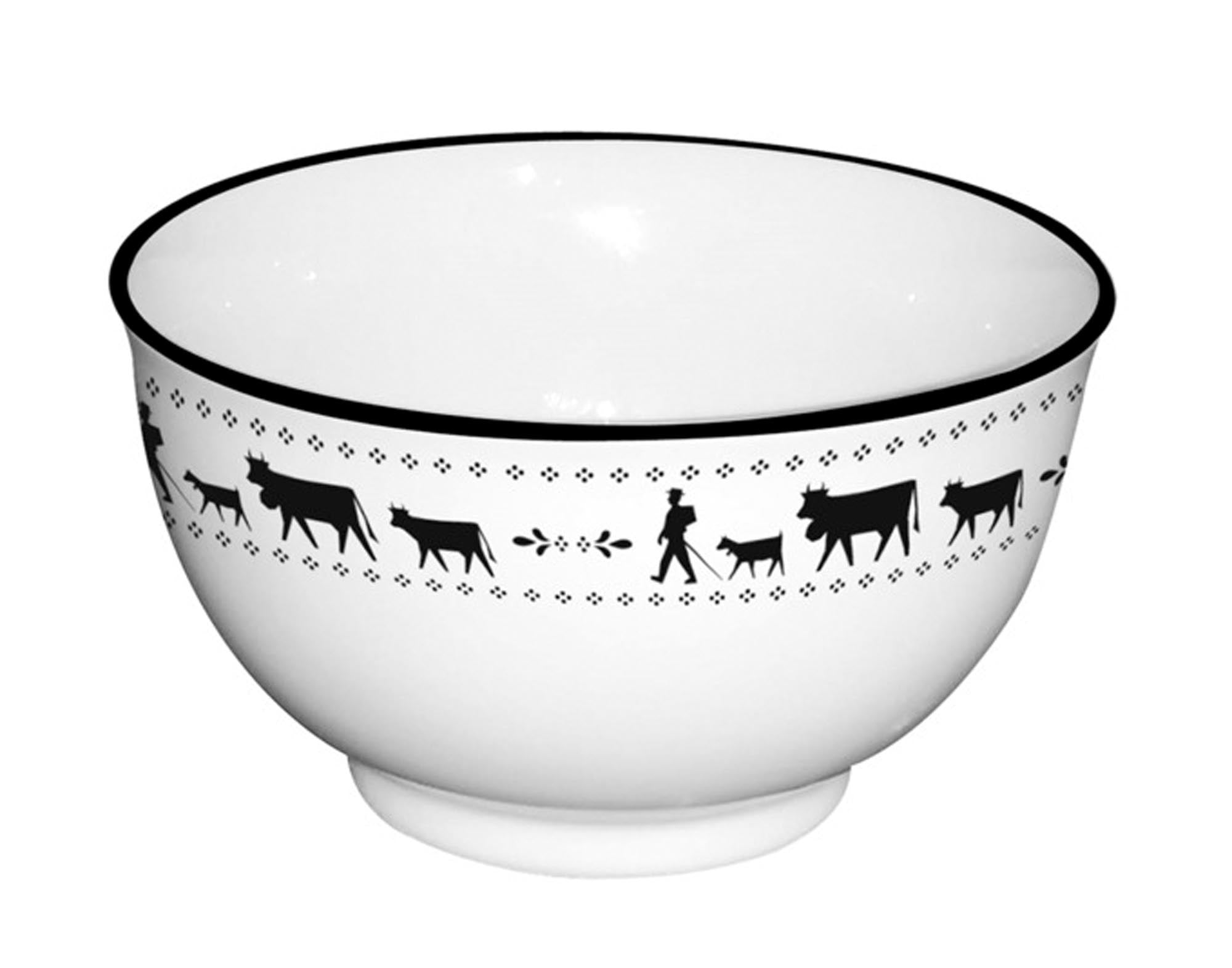 Entdecken Sie die STEINLIN Müeslischale Alpaufzug aus hochwertigem Porzellan (ø 13 cm) – ideal für Müsli, Suppen und Desserts. Rustikales Design, spülmaschinenfest.