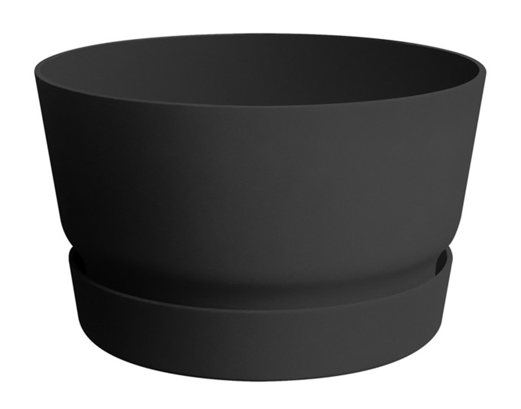 Stilvolles, rundes Pflanzengefäss (ø 40 cm) von ELHO aus recyceltem Kunststoff, ideal für Innen- und Aussenbereich, UV-beständig.