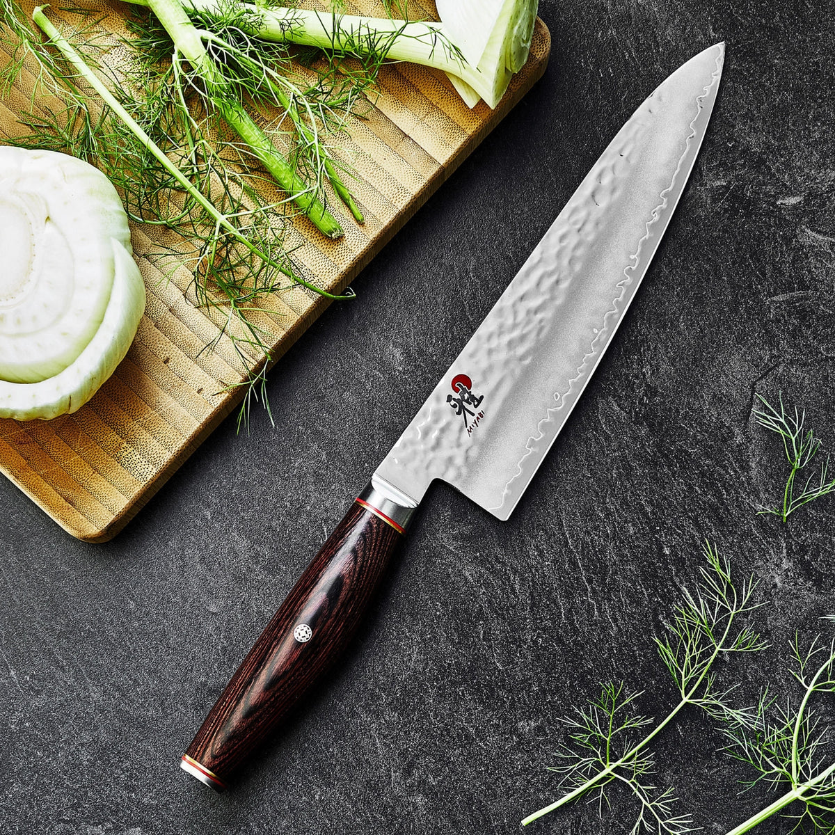 MIYABI 6000MCT Gyutoh, 200mm in Braun präsentiert im Onlineshop von KAQTU Design AG. Damastmesser ist von Miyabi