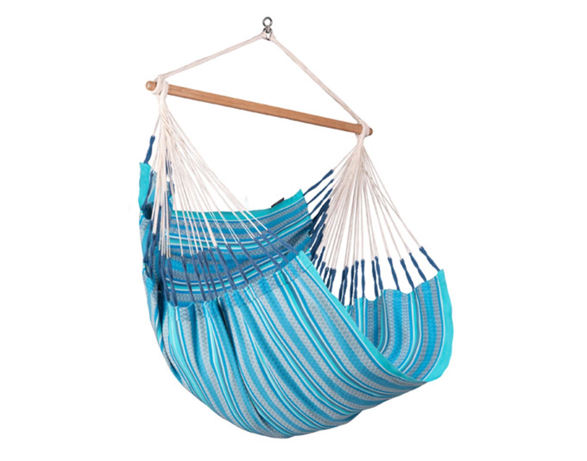 Genießen Sie entspannte Stunden im Hängestuhl Habana von LA SIESTA. Mit robustem Baumwollstoff, großzügigen 115x180 cm und einfacher Aufhängung wird Ihr Außenbereich zum Rückzugsort.