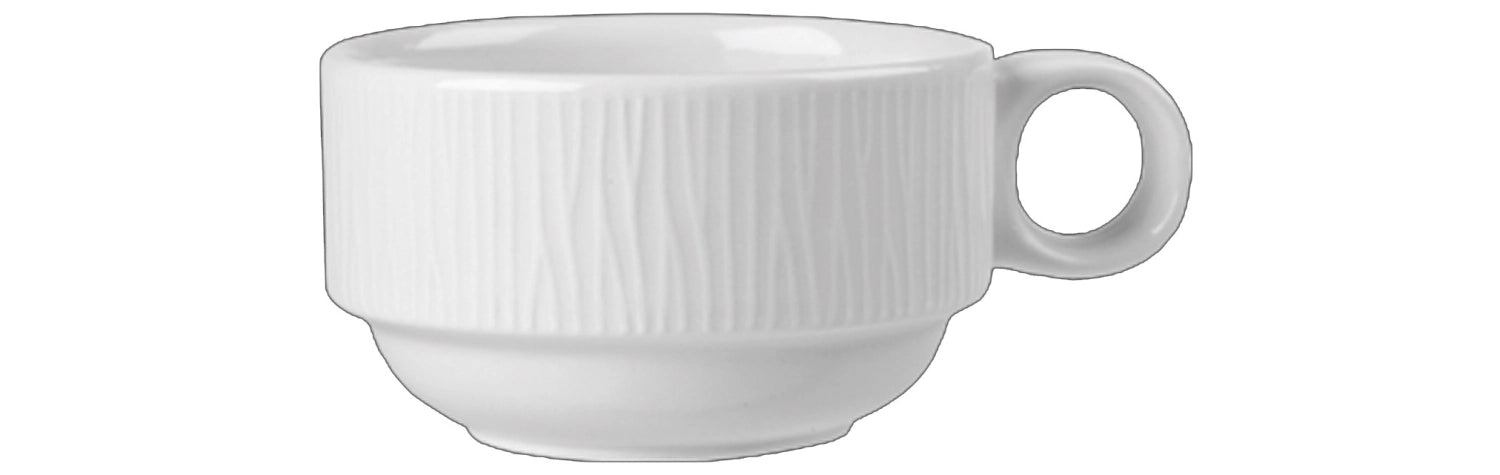 Bamboo White Cup 16Cl, empilable