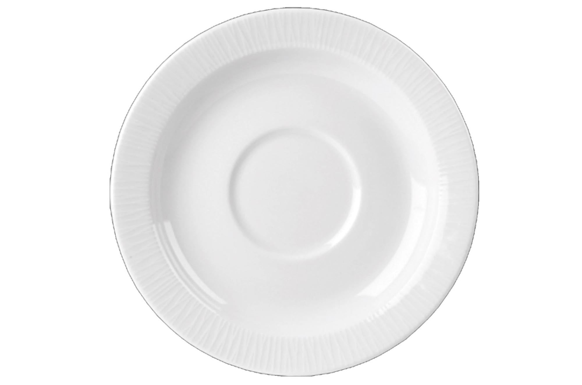 Elegante Untertasse aus der Bamboo White Kollektion von Churchill, 15 cm Durchmesser, ideal für Tassen und stilvolle Tischdekoration.