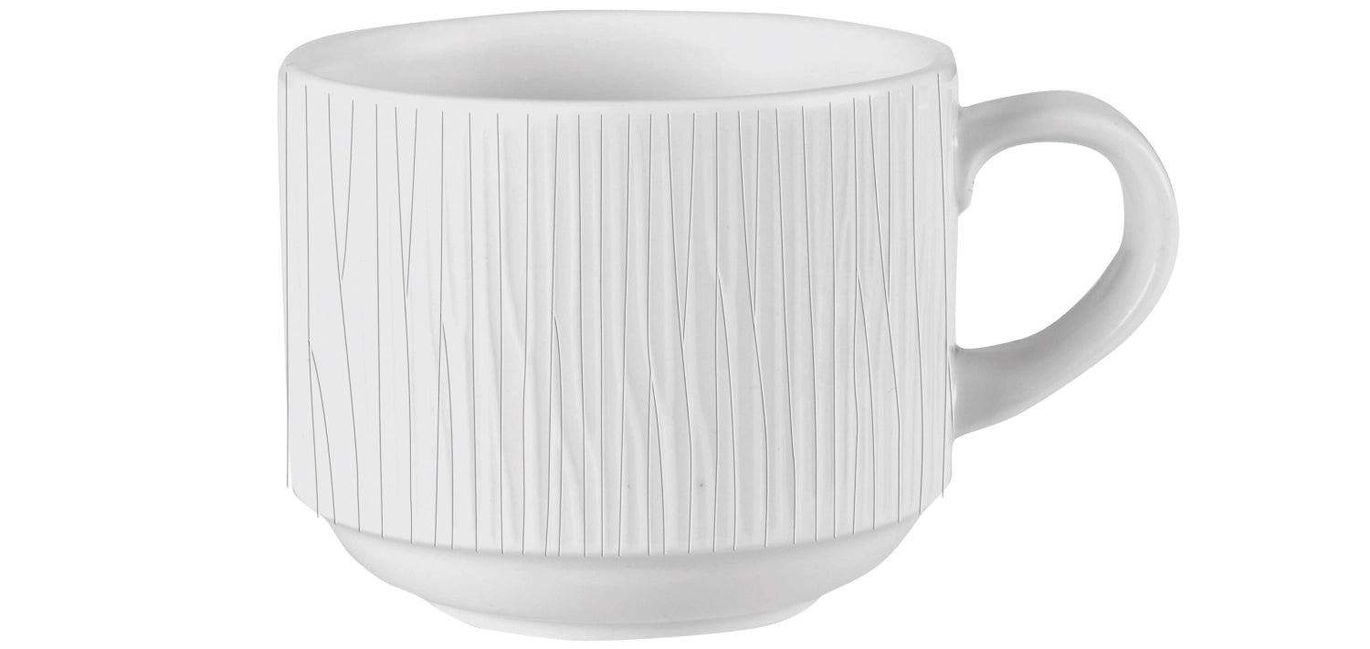 Bamboo White cup high 22cl, stackable