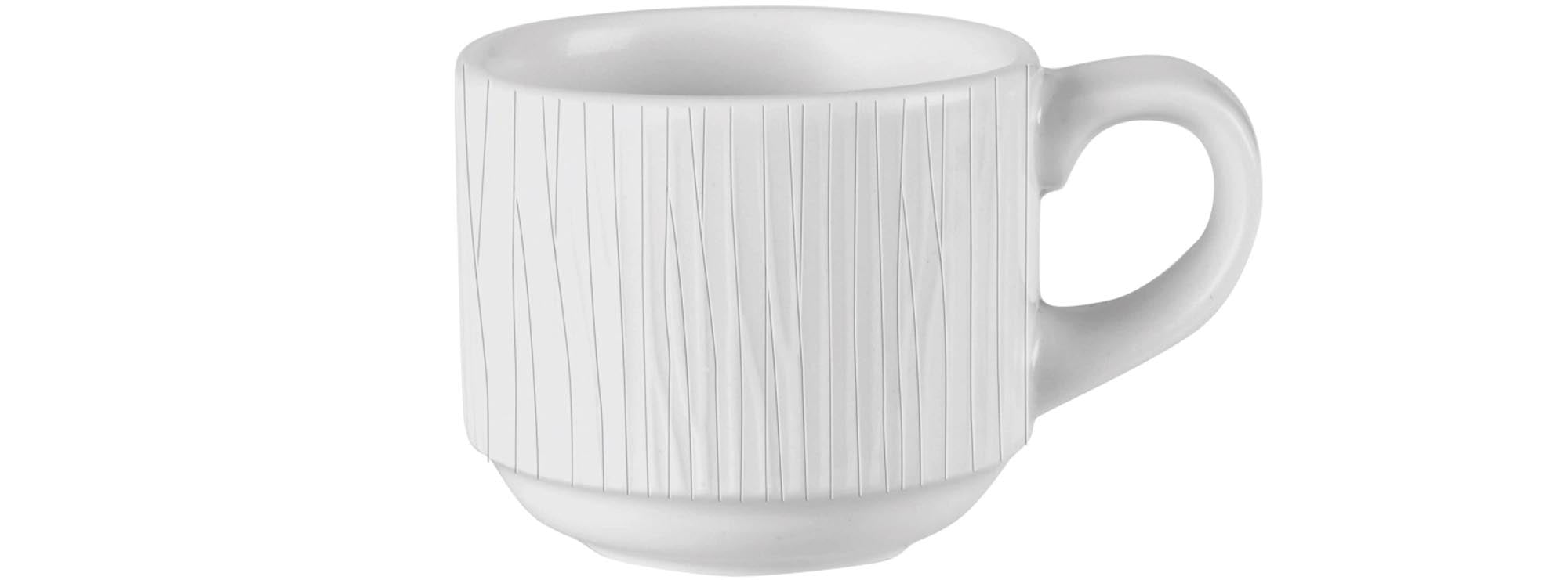 Bamboo White cup high 9cl, stackable