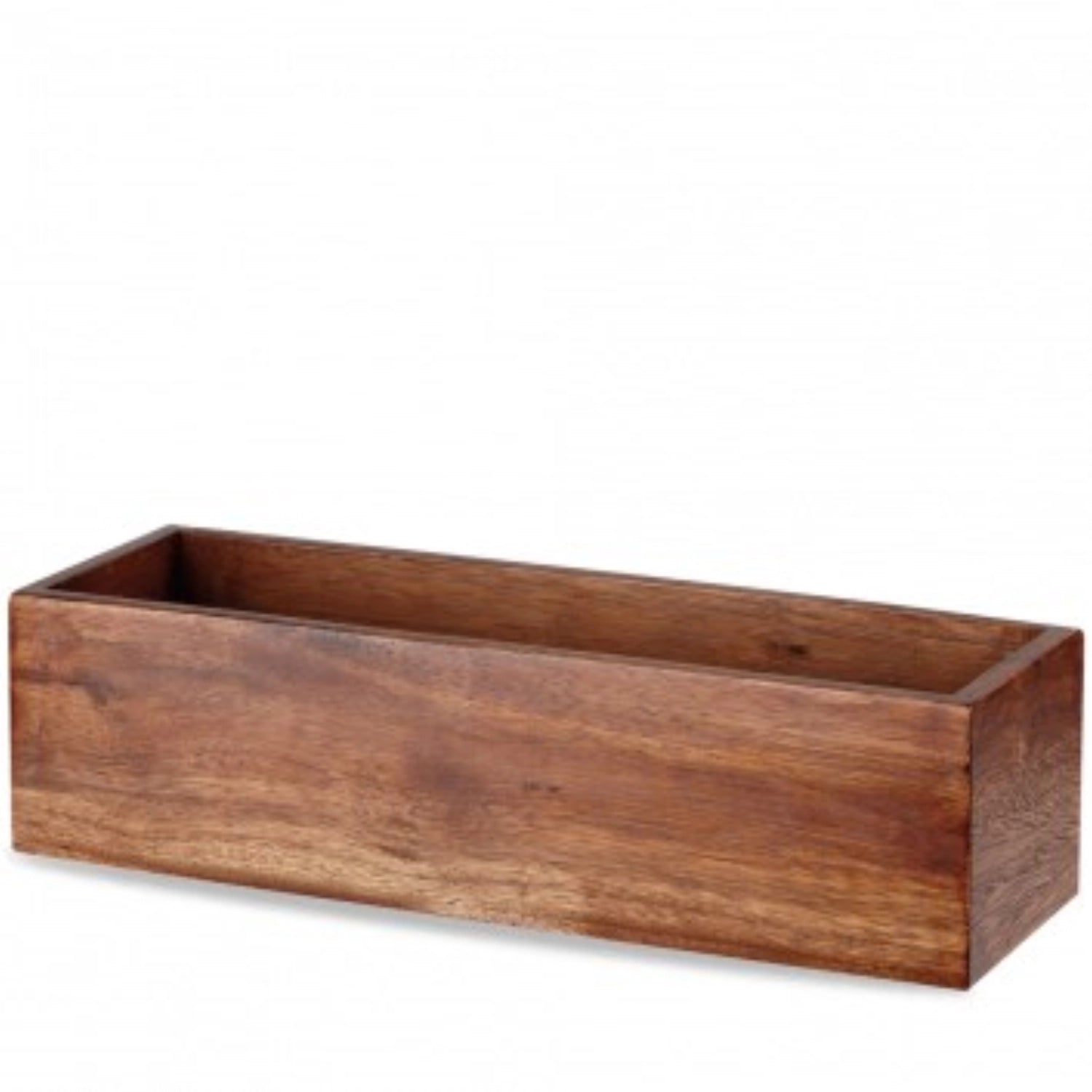 Eleganter rechteckiger Brotkorb aus Akazienholz, 56x18x20cm, perfekt für die stilvolle Aufbewahrung von Brot und Gebäck.
