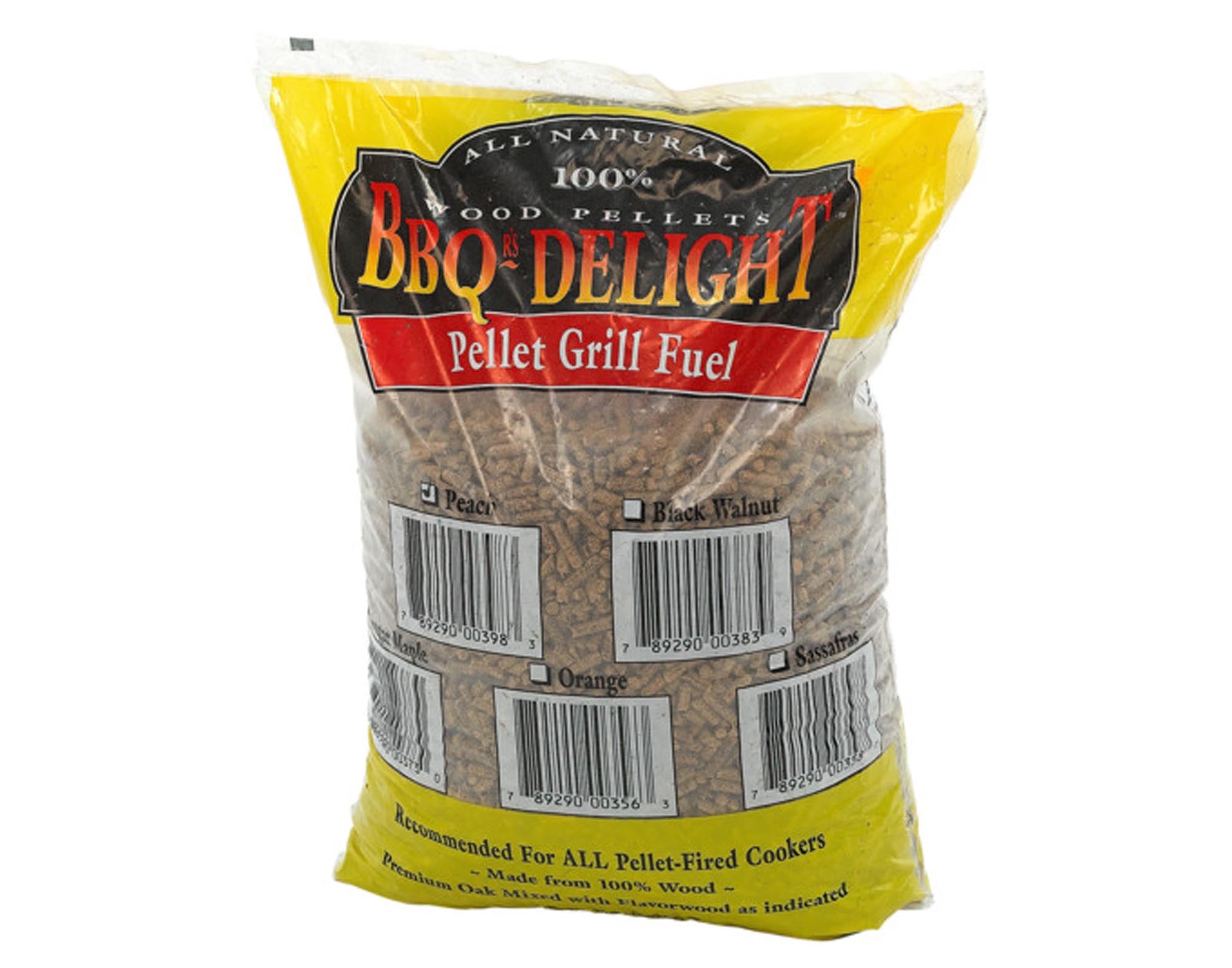 Entdecken Sie die BBQR'S DELIGHT Pellets Peach 9 kg für einzigartigen Grill- und Räuchergenuss. Ideal für Pelletgrills, umhüllen sie Ihr Grillgut mit fruchtigem Aroma.