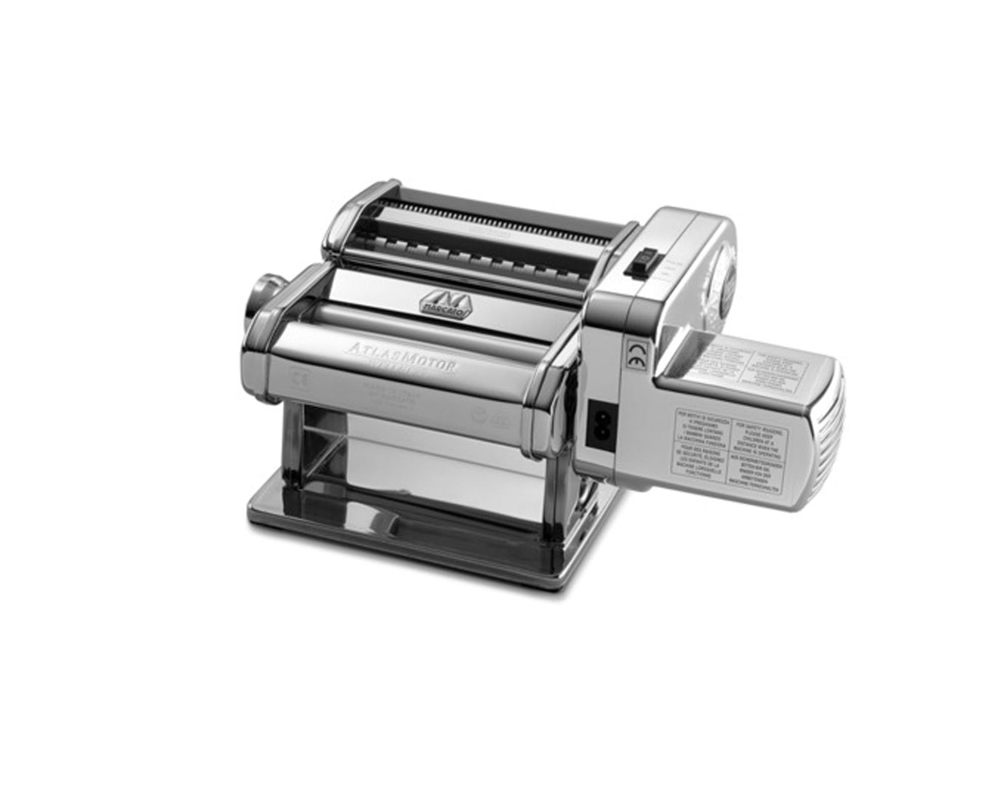 Entdecken Sie die MARCATO Nudelmaschine Atlas Motor: Hochwertige Edelstahlkonstruktion, präzise Teigdickenanpassung und vielseitige Nudelvarianten.
