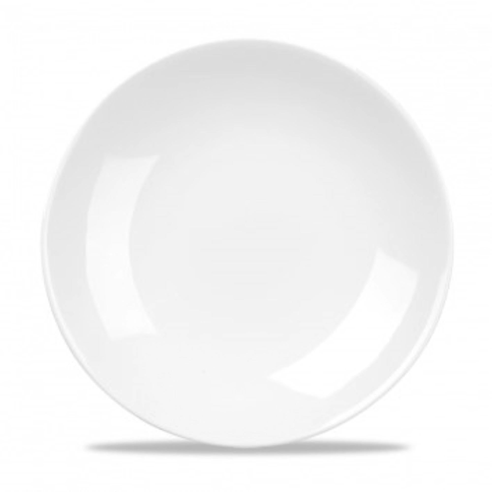 Eleganter 26.8cm Coupe Teller aus kratzfestem Porzellan, ideal für Hauptgerichte. Spülmaschinen- und mikrowellengeeignet.