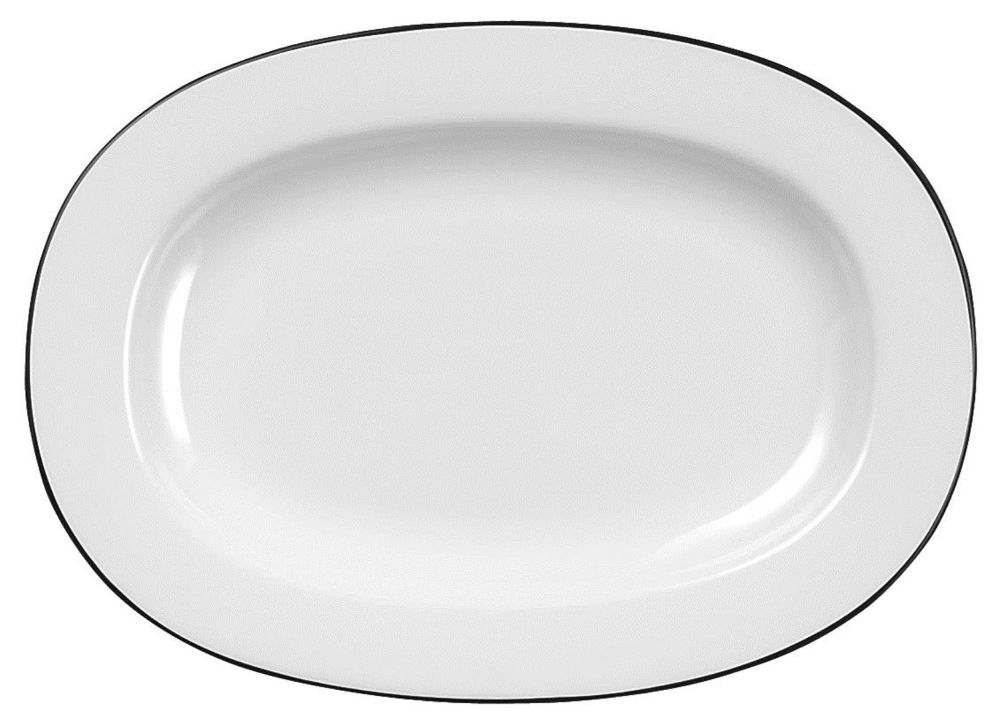 Elegante ovale Alchemy Mono Platte von Churchill, 33 cm, mit feinem Rand, perfekt für stilvolle Tischdekorationen und besondere Anlässe.