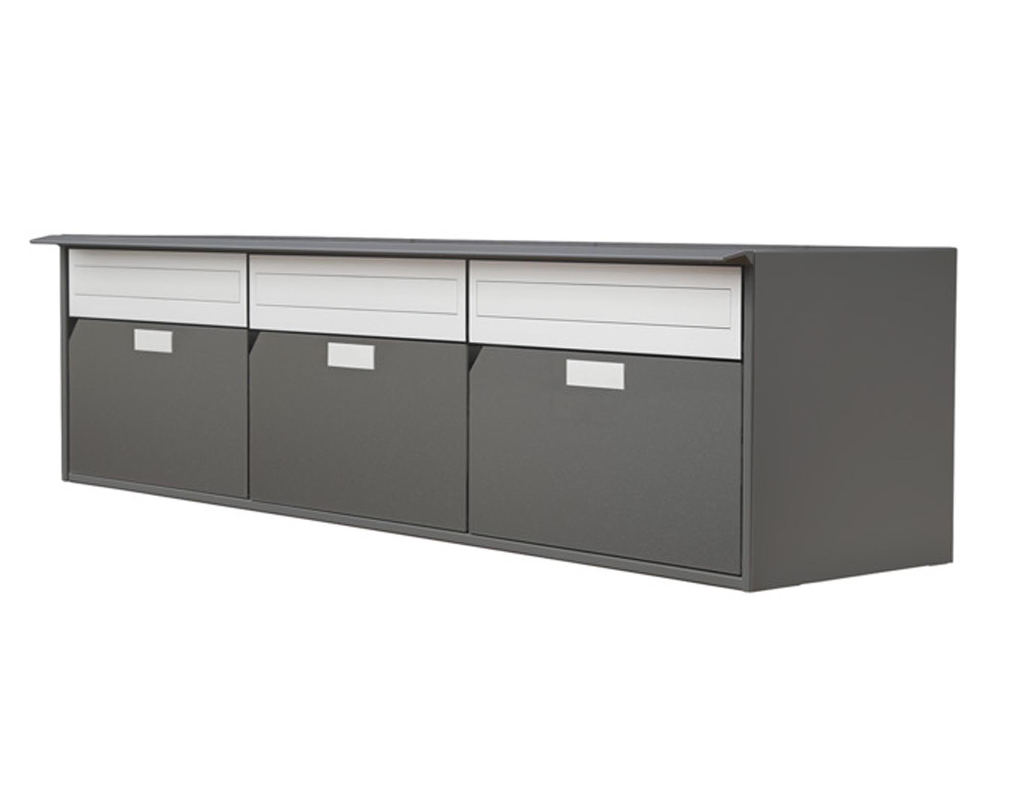 HUBER AG Briefkasten Davos Alu 100 in RAL 7016 anthrazit grau: wetterfest, langlebig, elegantes Design, sichere Postaufbewahrung.