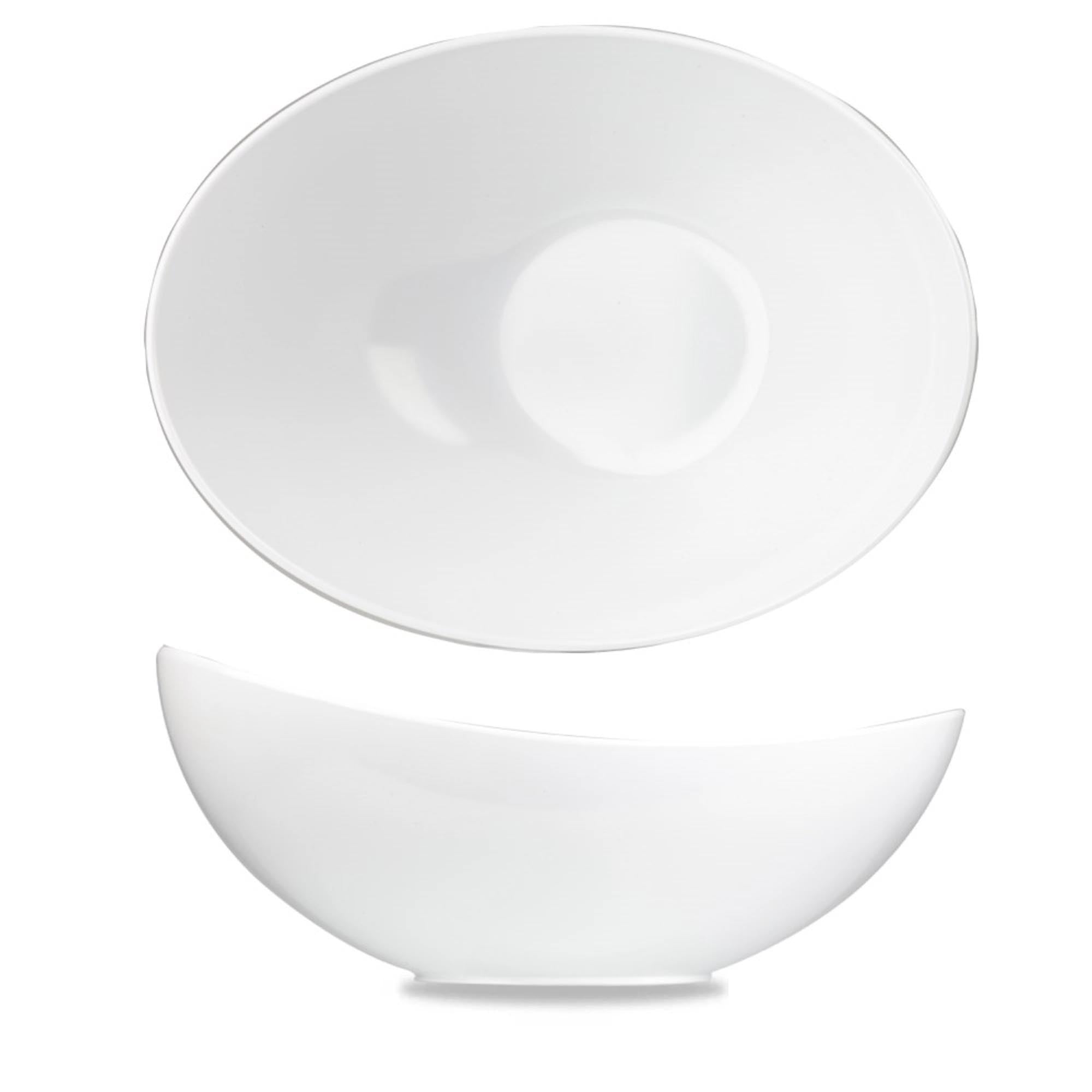Elegante Alchmey Melamine Buffet Schüssel in Weiß, 35.5x25x18 cm, ideal für Salate und Beilagen bei besonderen Anlässen.
