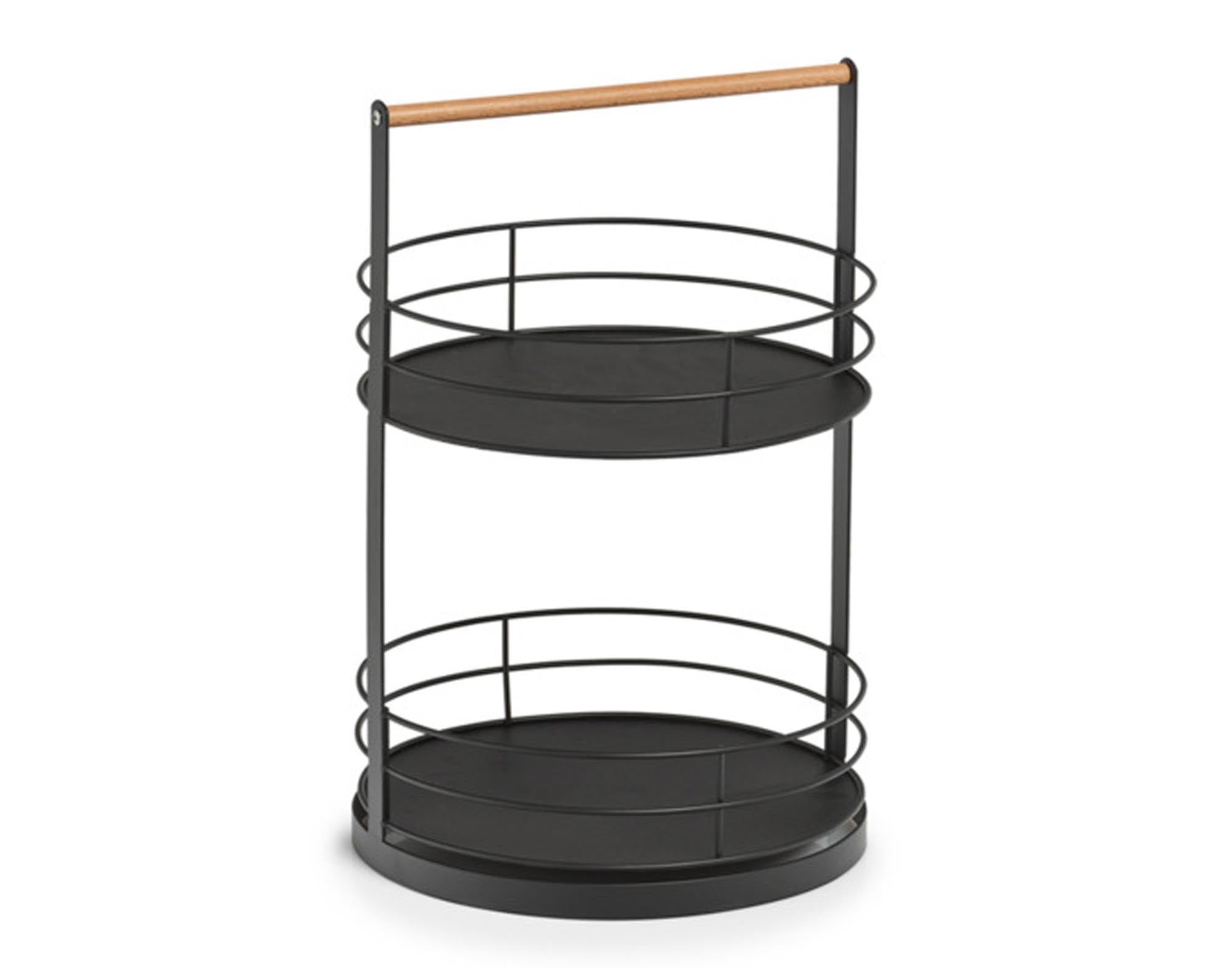 Elegantes ZELLER Tablett 2-lagig aus Metall (ø 28.5x43 cm) für stilvolles Servieren. Robust, leicht und vielseitig einsetzbar. Ideal für Küche und Wohnzimmer.