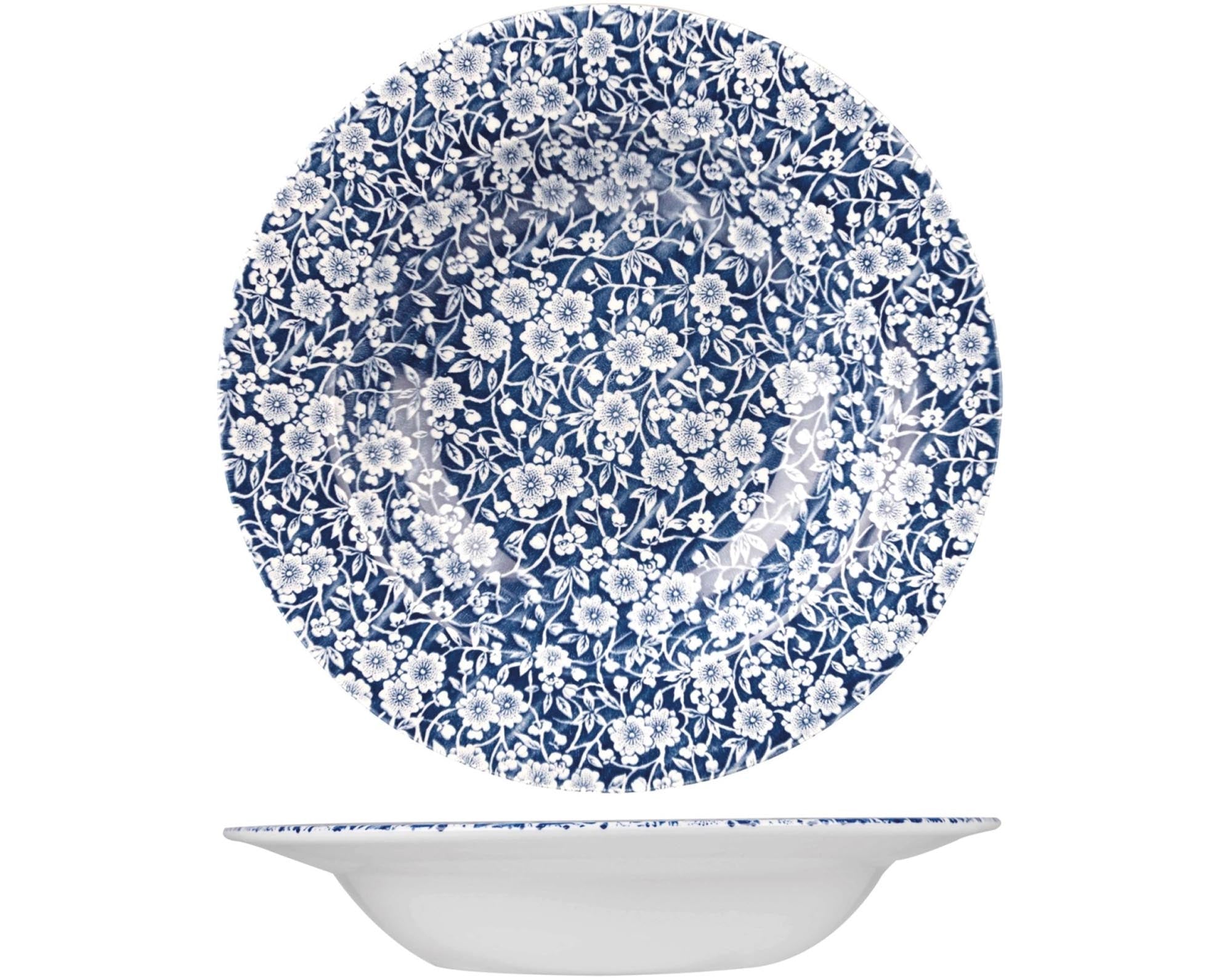 Eleganter, tiefer Teller (24,9 cm) aus hochwertigem Porzellan, ideal für Suppen und Pasta. Kratzfest, spülmaschinen- und mikrowellengeeignet.