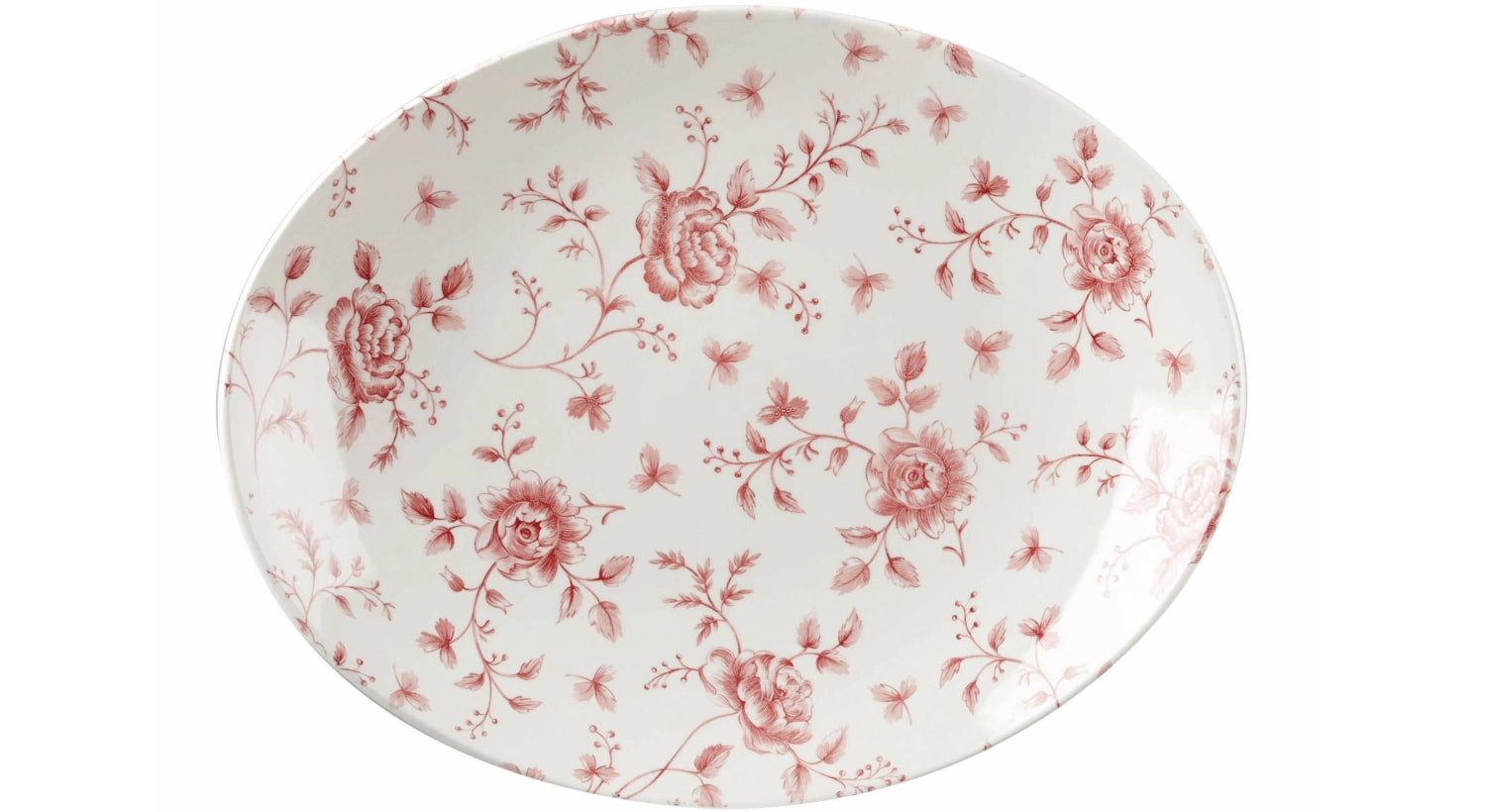 V.P. Rose Chintz Cranberry Platte oval 31.7x25.5cm
