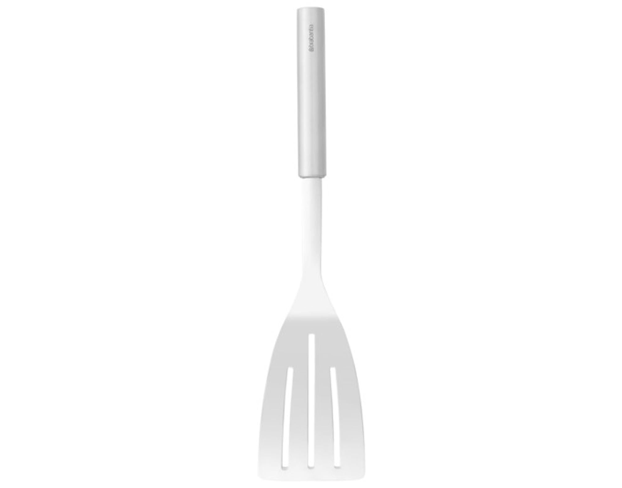 Breiter Pfannenwender von Brabantia: Hitzebeständiges Silikon, ergonomisch, spülmaschinenfest, ideal für Fleisch, Fisch & Gemüse.