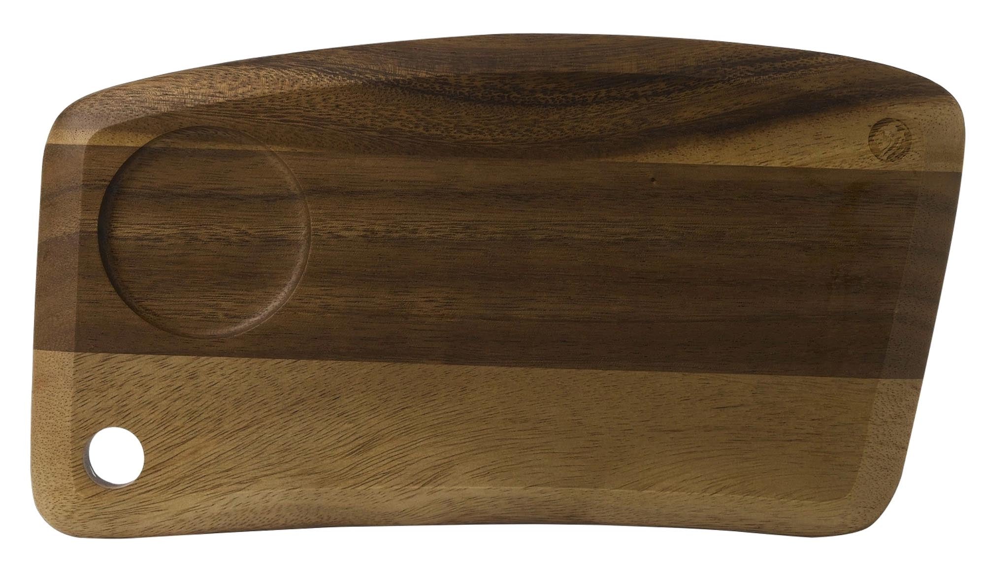 Entdecken Sie das Art de Cuisine Wood Acacia Small Geo Deli Board von Churchill. Ideal für Snacks, Käseplatten und Antipasti. Pflegeleicht und langlebig!