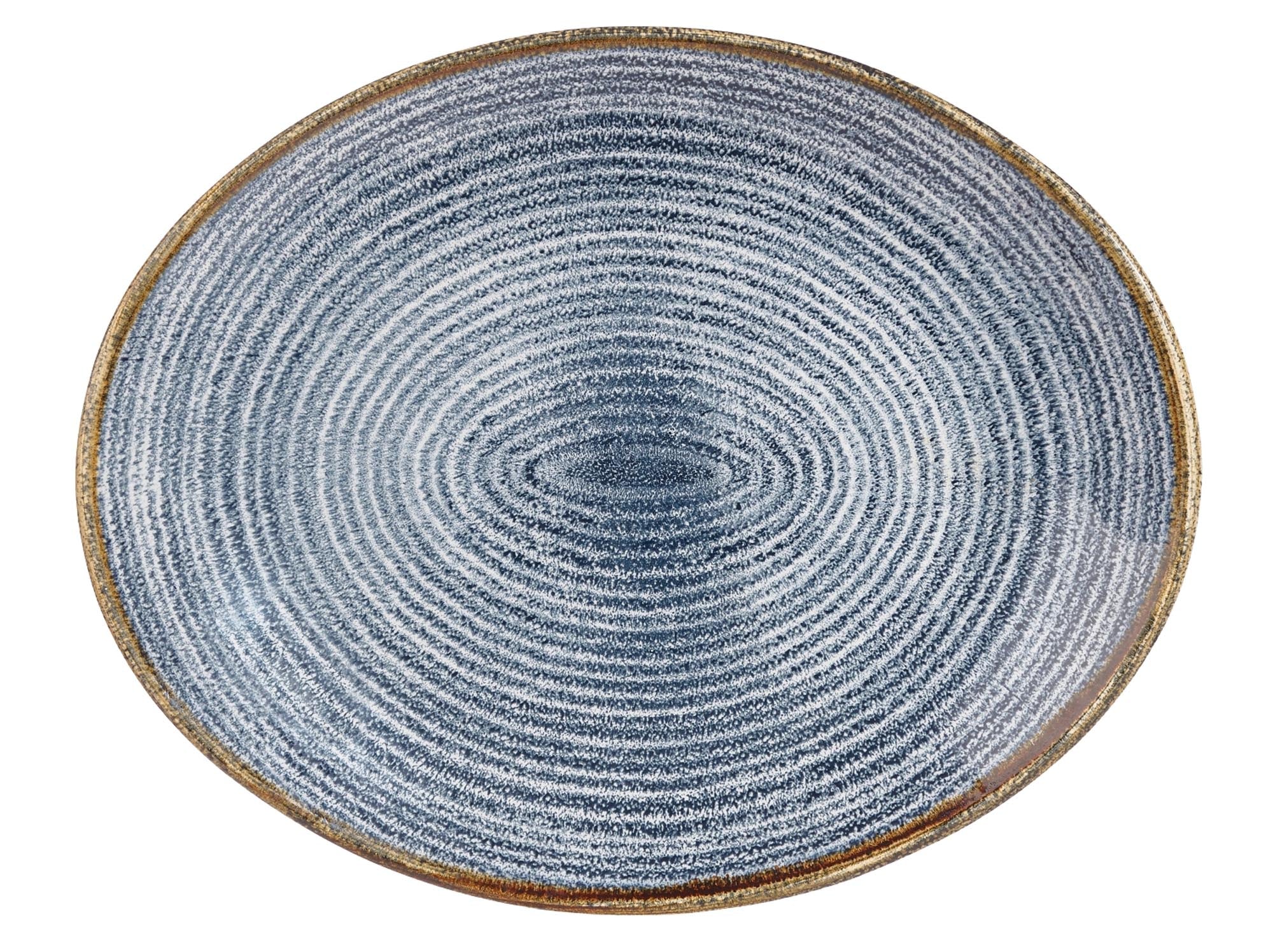 S.PPiatto ovale Homespun Slate Blue 31,7x25,5 cm