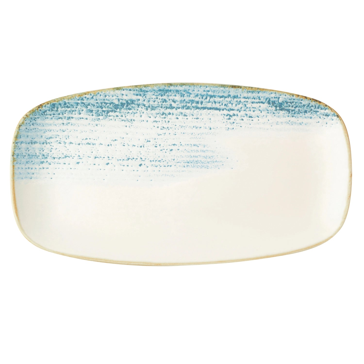 S.PAssiette ovale en porcelaine de chef Homespun Accents Aquamarine 29,8 x 15,3