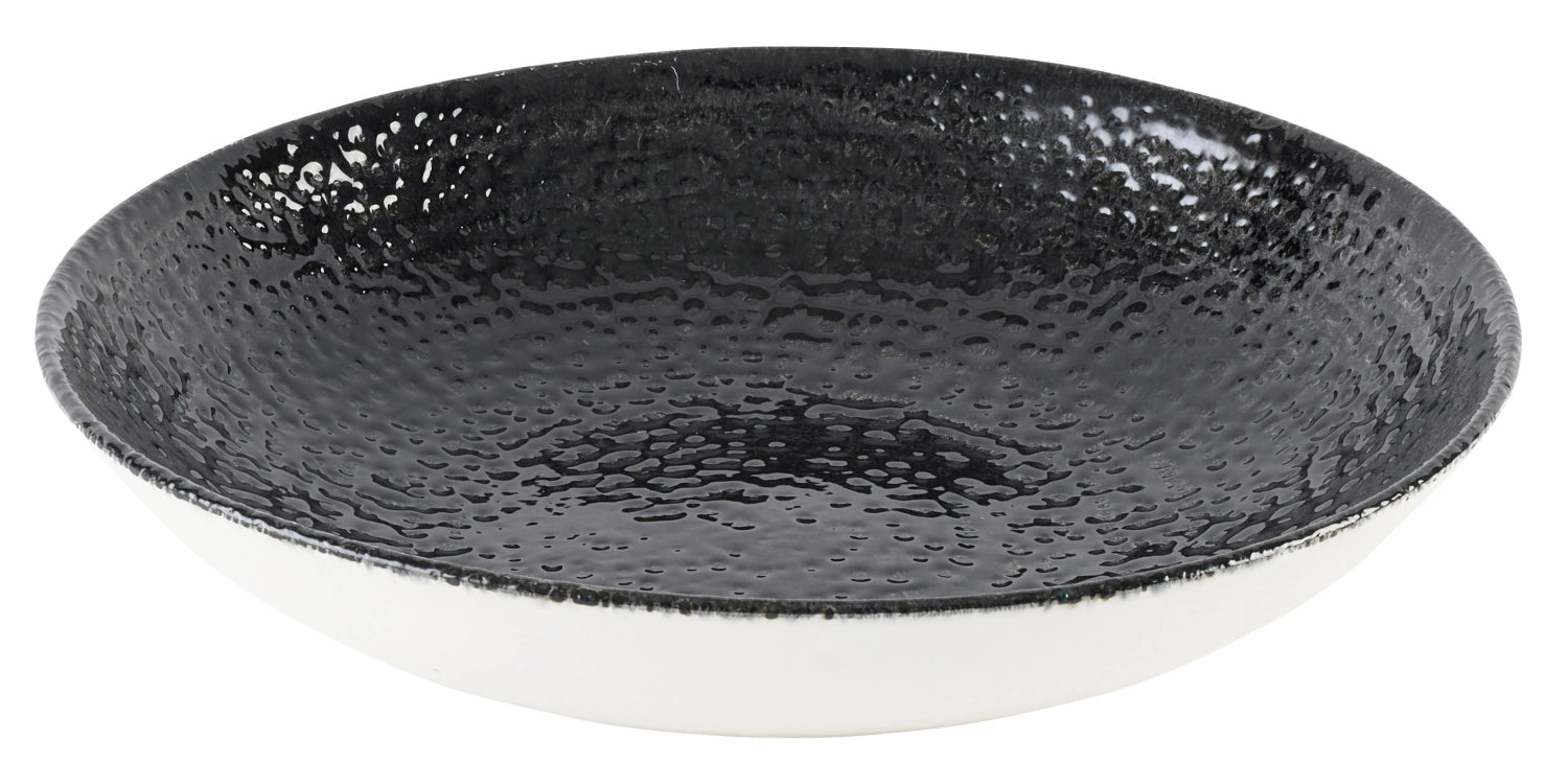 Schwarzer Coupe Teller von S.P. Homespun Chroma, 24.8 cm, ideal für moderne Anlässe und ansprechende Präsentation von Speisen.