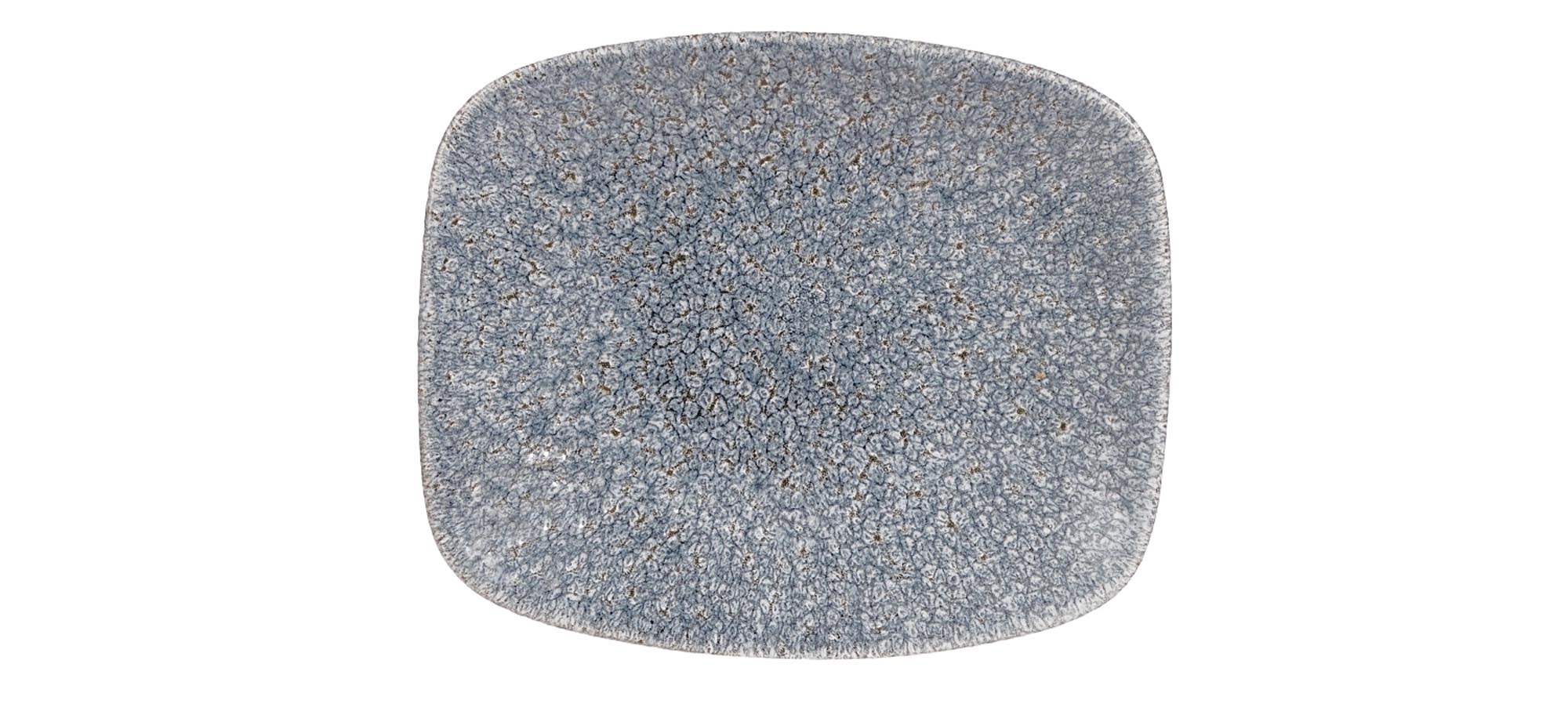 Elegante S.P. Raku Topaz Blue Platte von Churchill, 15.4x12.6 cm, aus hochwertigem Porzellan mit einzigartiger Raku-Glasur.