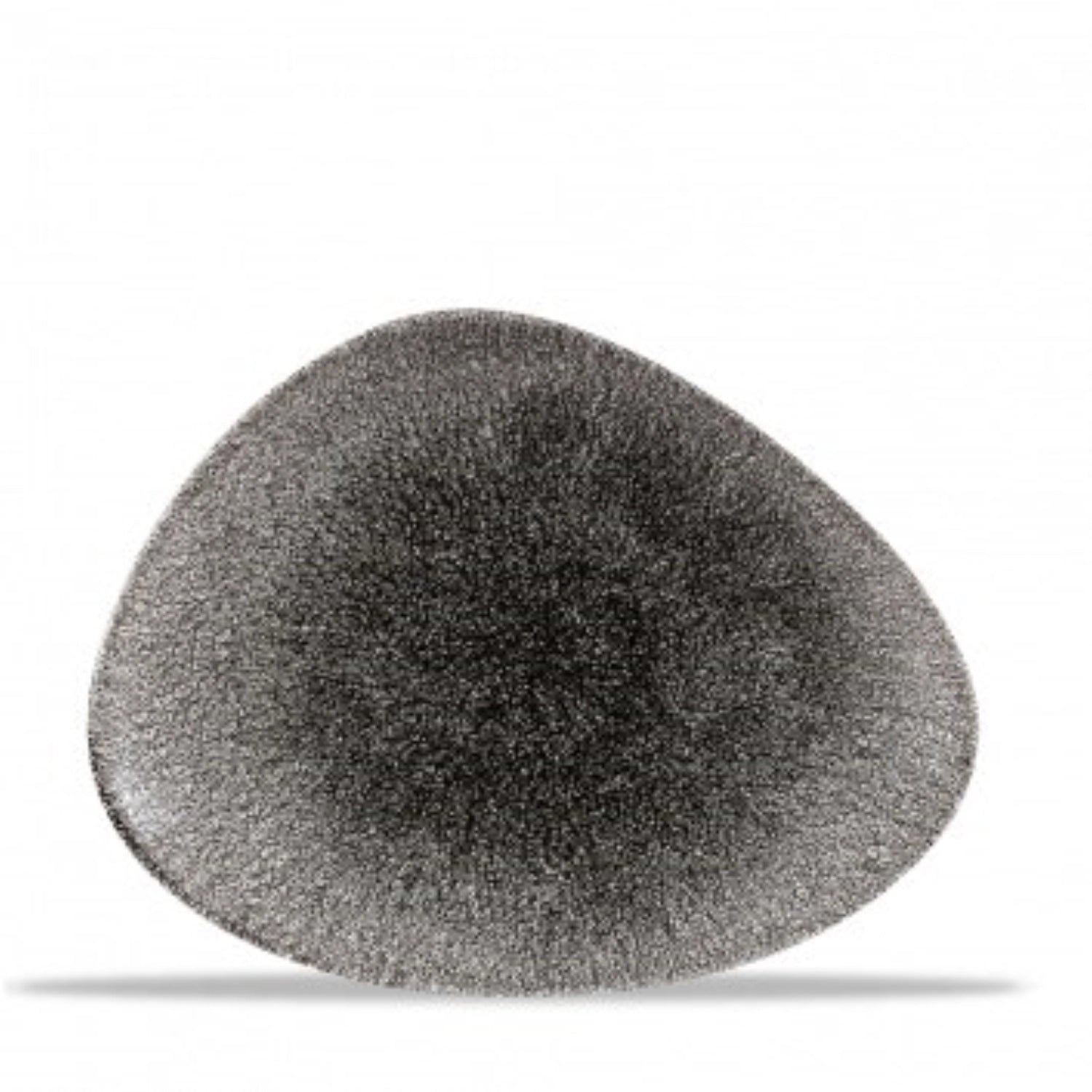 S.PPiatto Triangolo Nero in Quarzo Raku 26x20cm