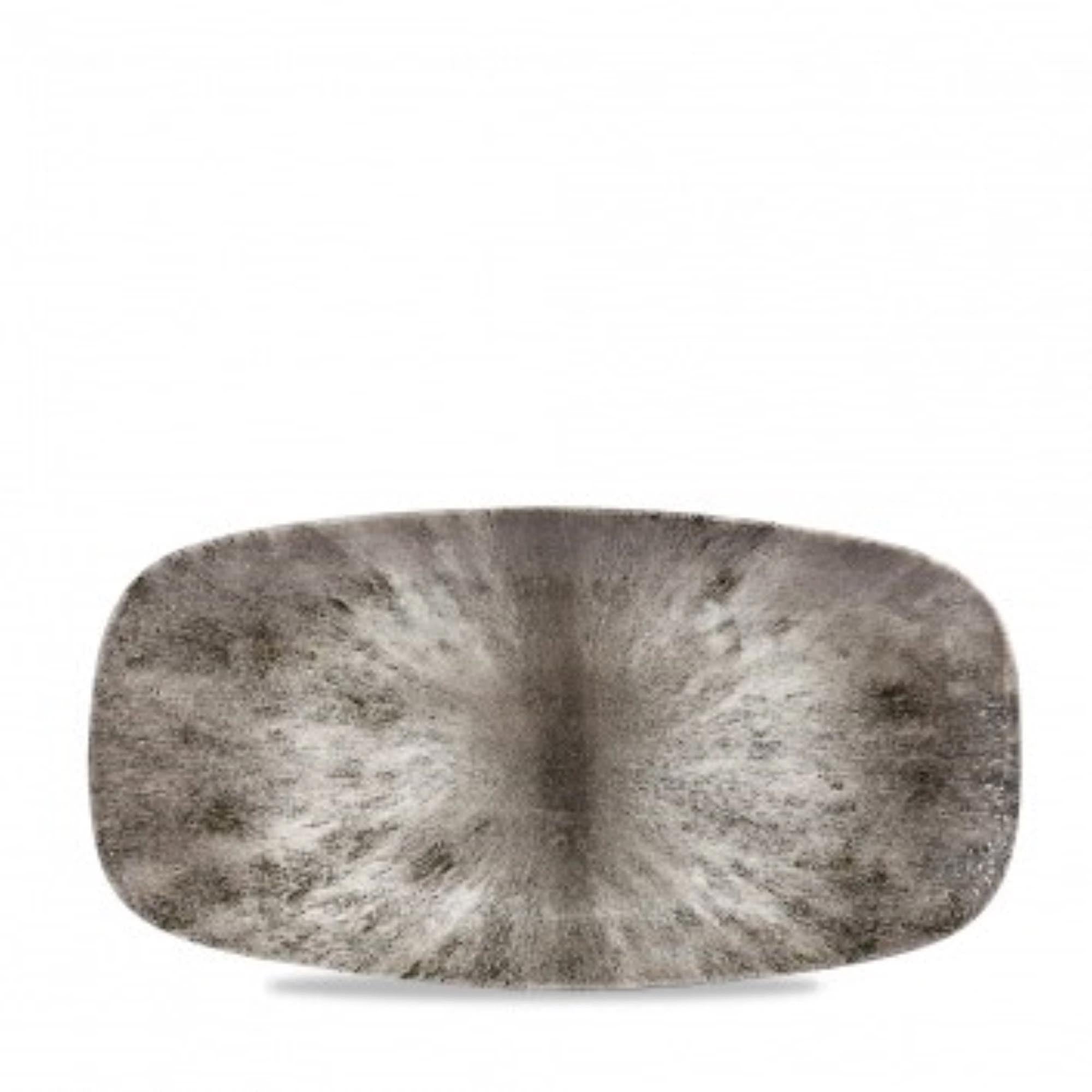 S.PAssiette rectangulaire en pierre de quartz noire n° 3 29,8 x 15,3 cm