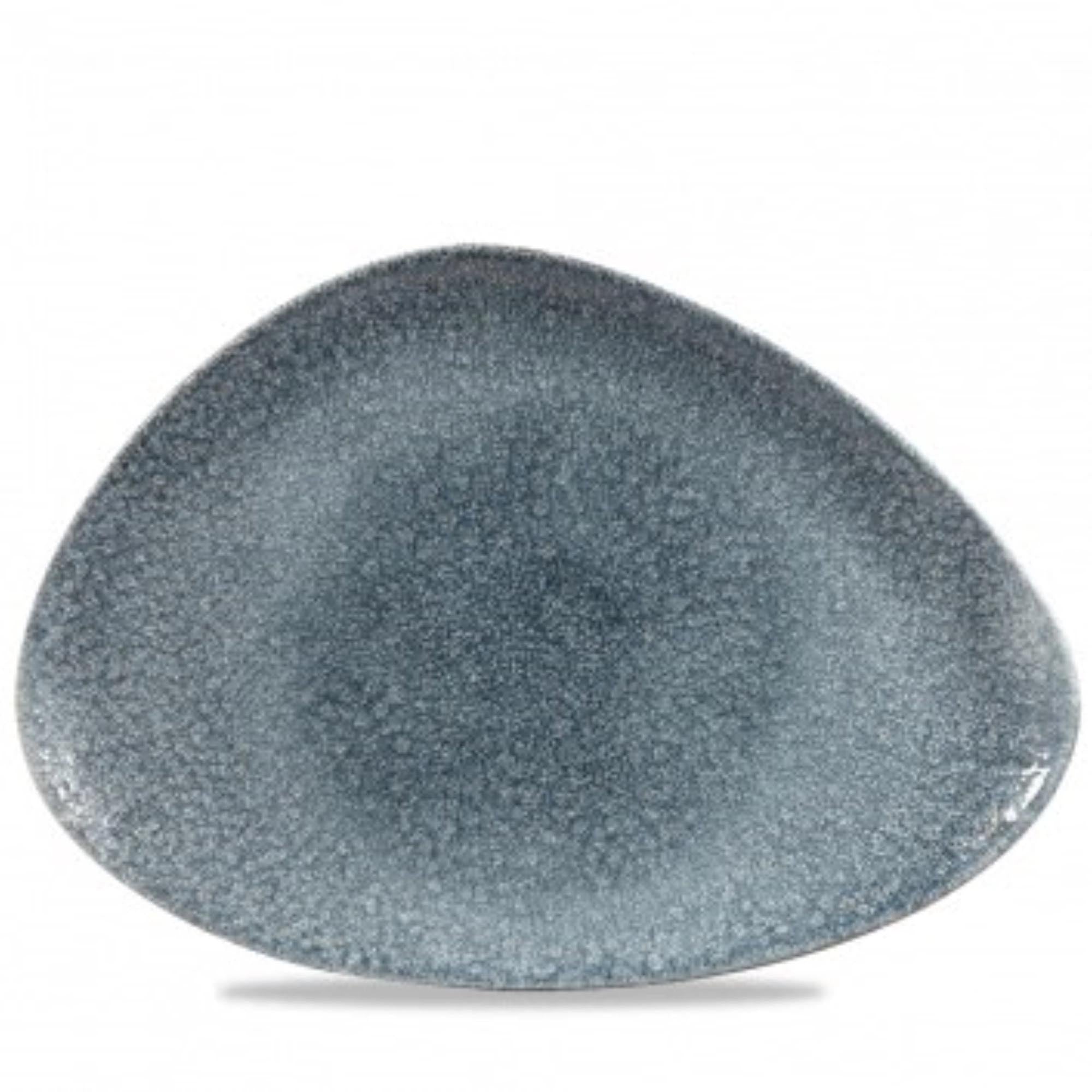 Elegante, robuste Porzellanplatte in Topaz-Blau, ideal für stilvolle Präsentationen. Spülmaschinen- und mikrowellengeeignet.