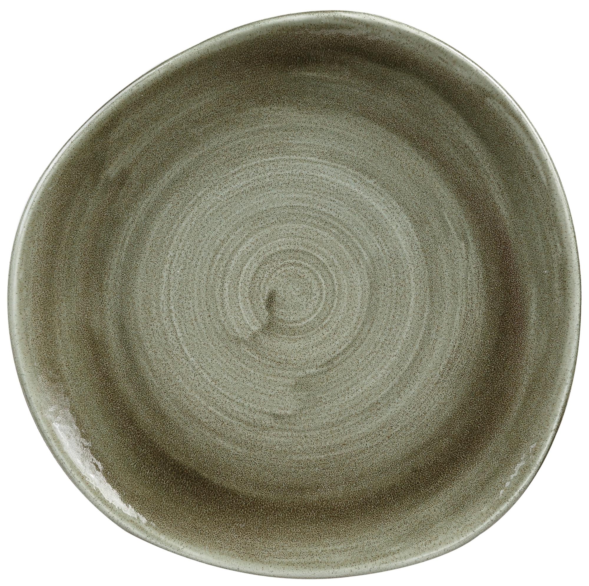 Eleganter Porzellanteller, spülmaschinenfest, mikrowellengeeignet, mit einzigartiger Patina-Beschichtung, ideal für stilvolle Tischdekoration.