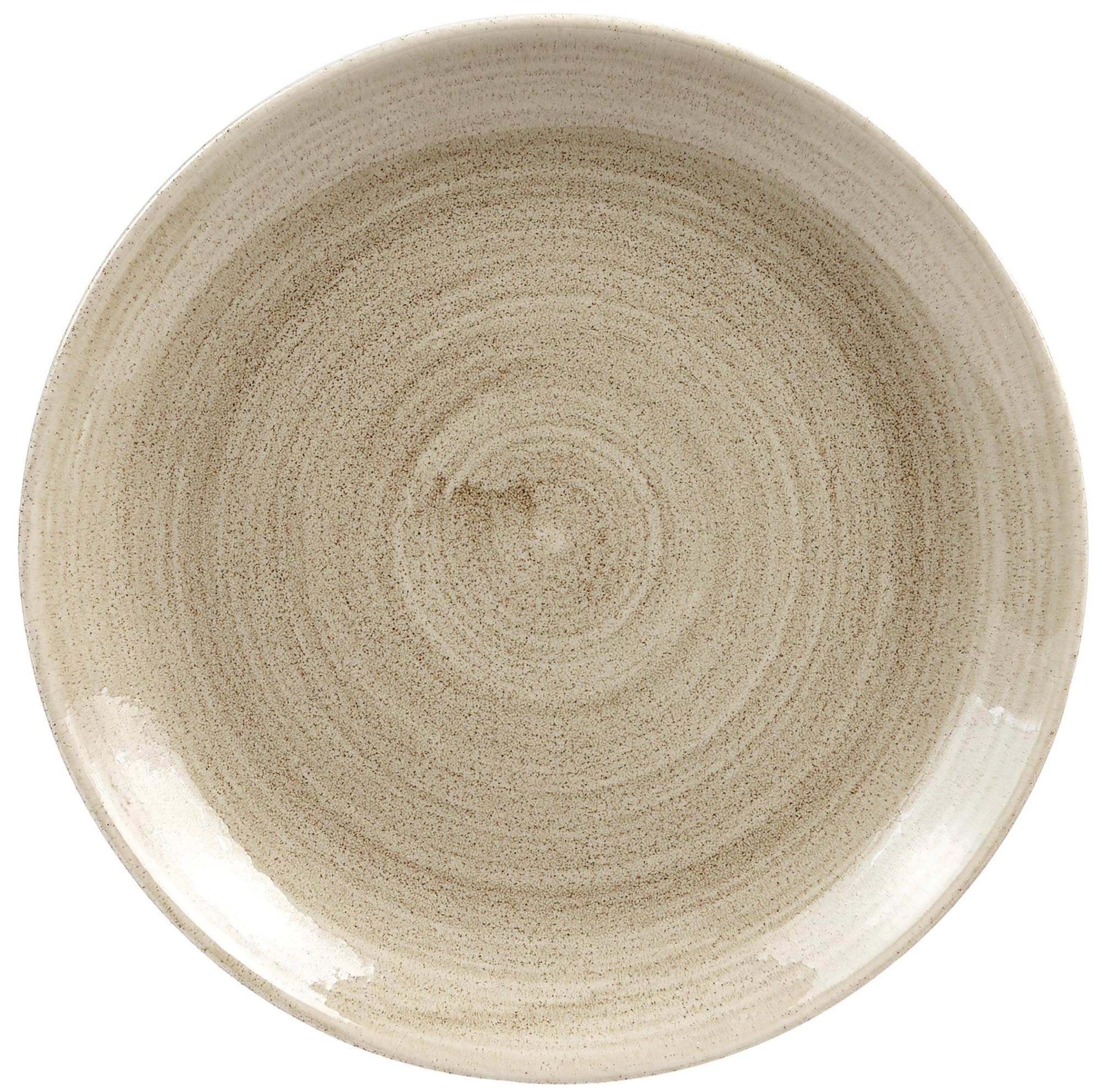 Eleganter 21,7 cm Teller mit antiker Patina, ideal für stilvolle Anlässe. Rustikales, zeitloses Design von Churchill.