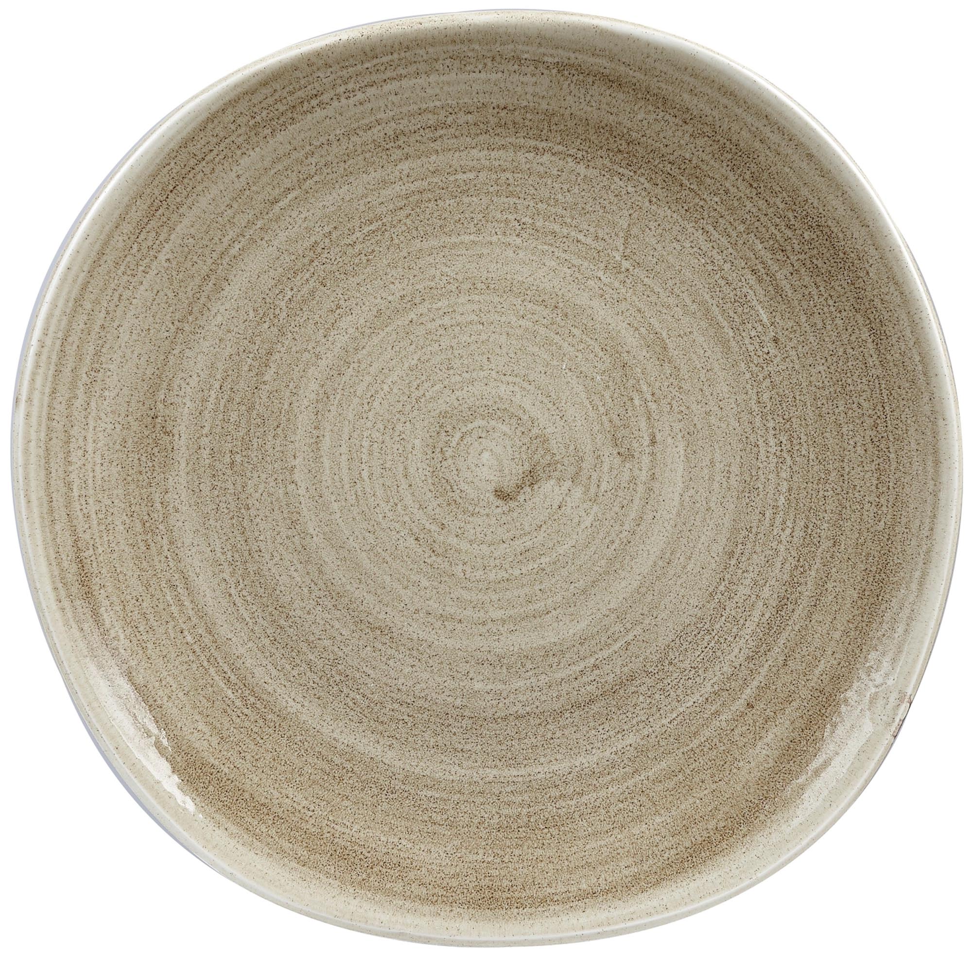 Stonecast patine antique taupe assiette organique plate 26,4 cm