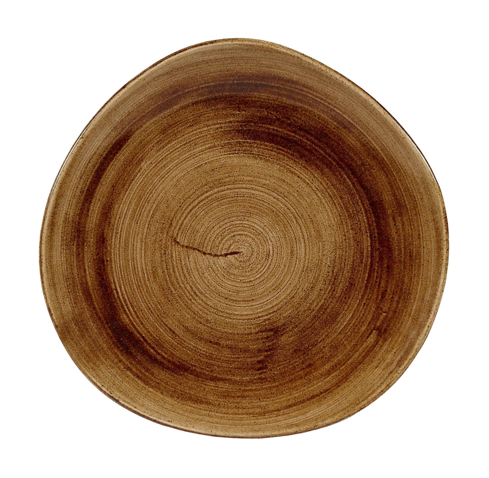 Der Stonecast Patina Teller von Churchill: 28,6 cm, Vintage Copper, organische Form, robustes Porzellan, spülmaschinenfest, einzigartig.