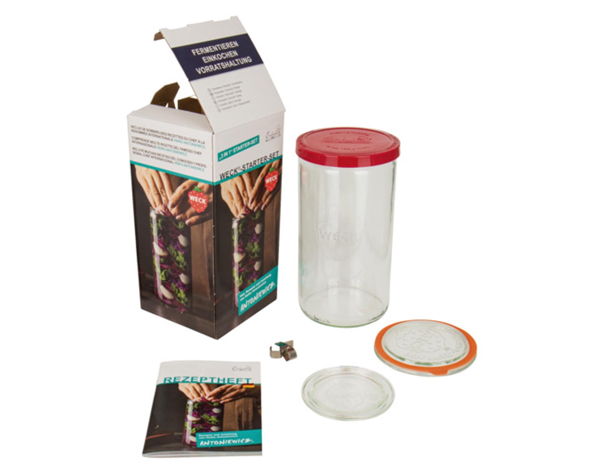 Entdecken Sie das WECK Fermentier Set 1590 ml – ideal für die Herstellung von gesundem Sauerkraut, Kimchi und eingelegtem Gemüse. Hochwertiges Glas, Gärventil, perfekte Fermentation!