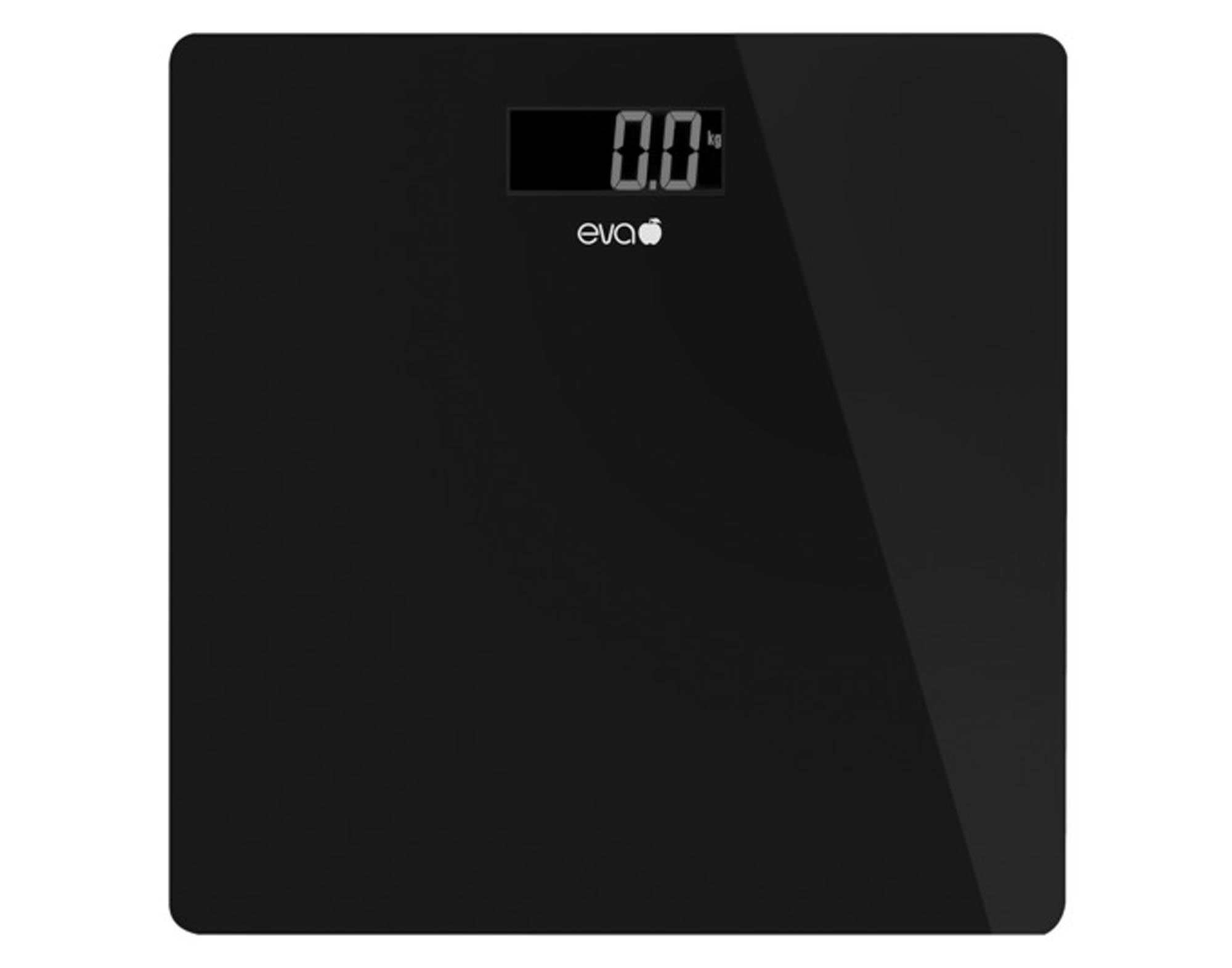 EVA digitale Personenwaage aus Glas, 180 kg Tragkraft, modernes Design, klare Anzeige, langlebig und energieeffizient – ideal für Ihr Bad.