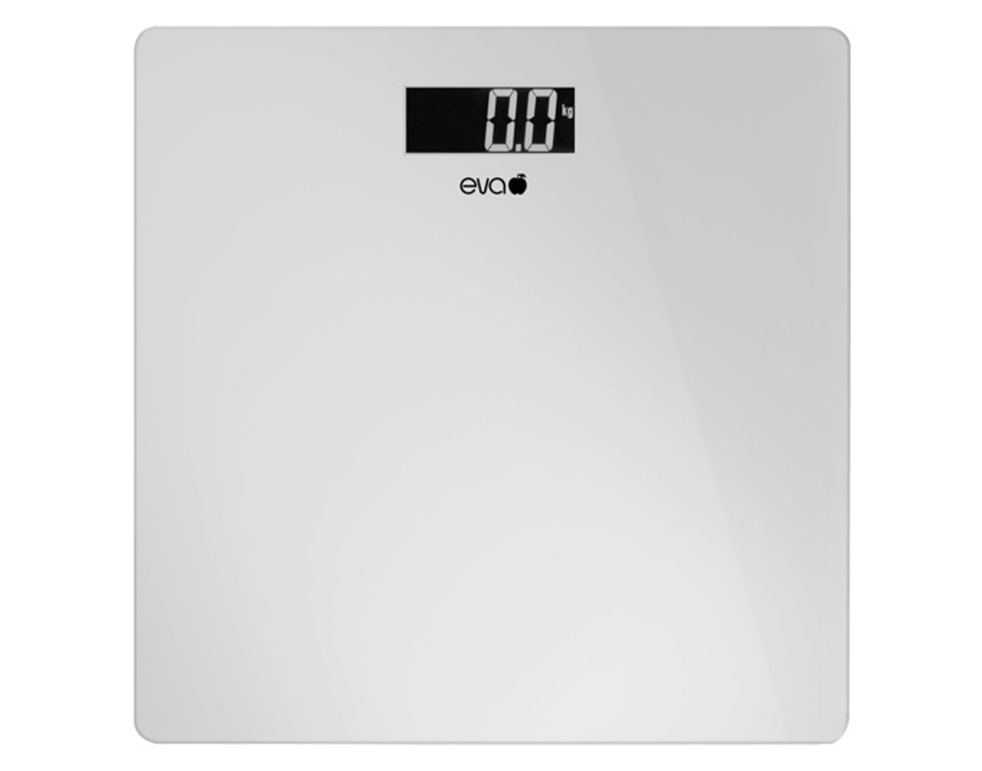 Entdecken Sie die elegante EVA COLLECTION digitale Personenwaage aus Glas mit 180 kg Tragkraft. Präzise, robust und stilvoll für Ihr Badezimmer.