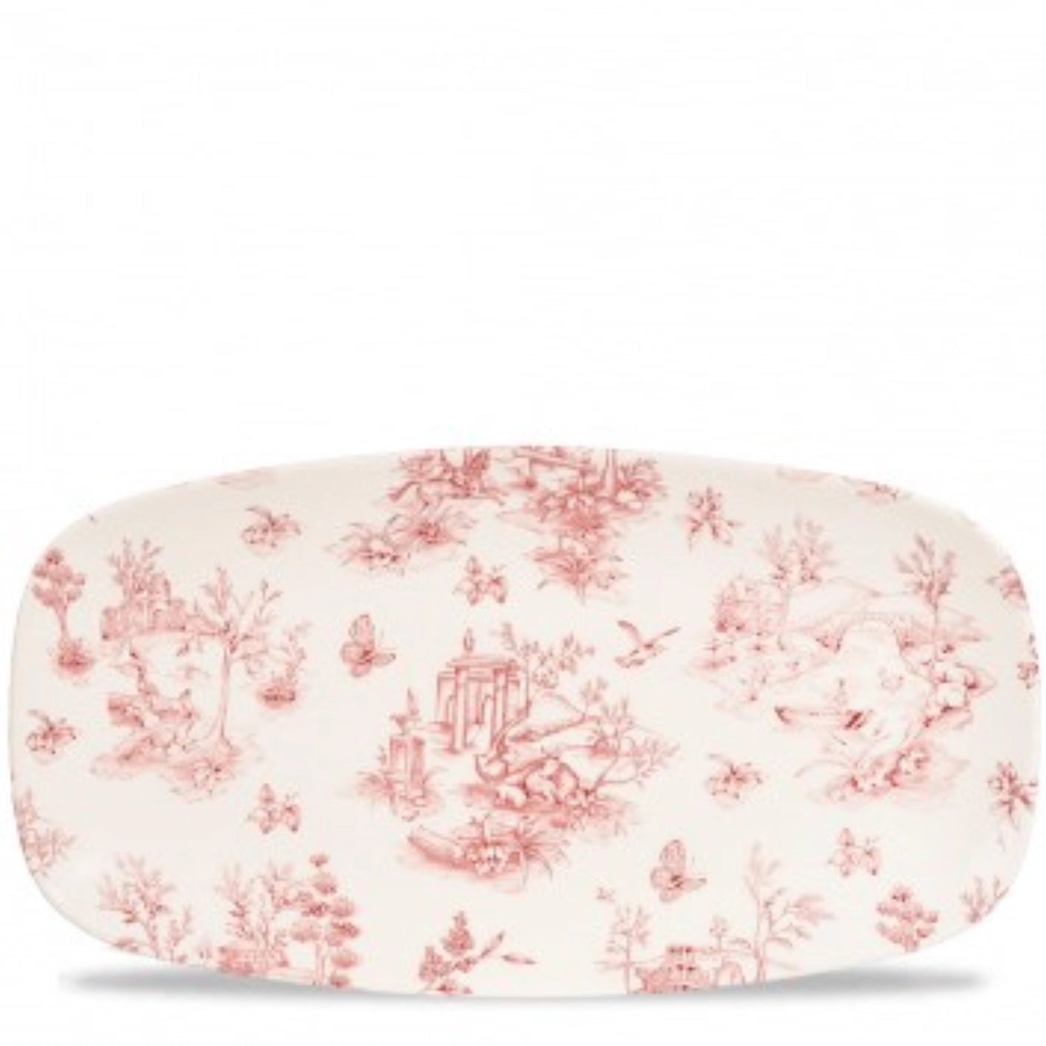 V.P. Toile Cranberry Chefs Oblong Plate 3, 29.8x15.3cm